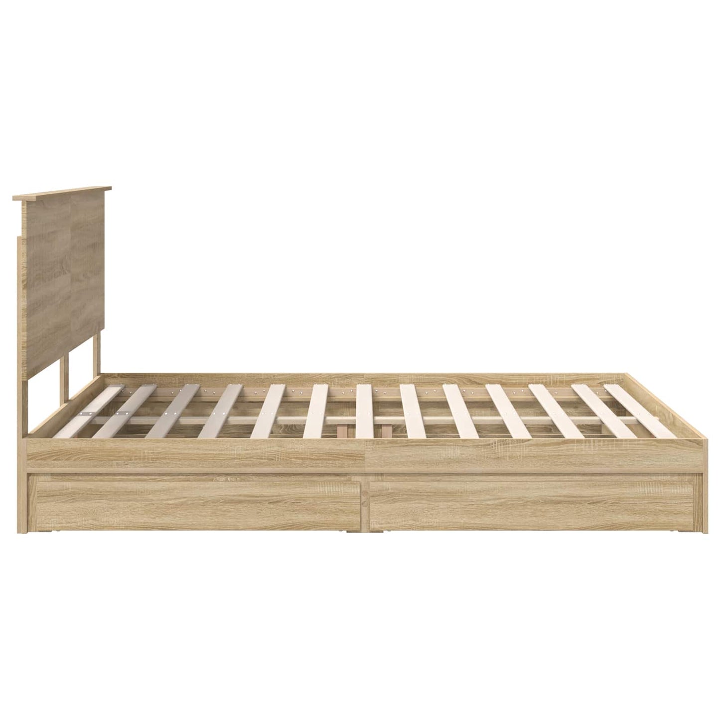 Seng med Oppbevaring Sonoma eik 160 x 200 cm Konstruert tre