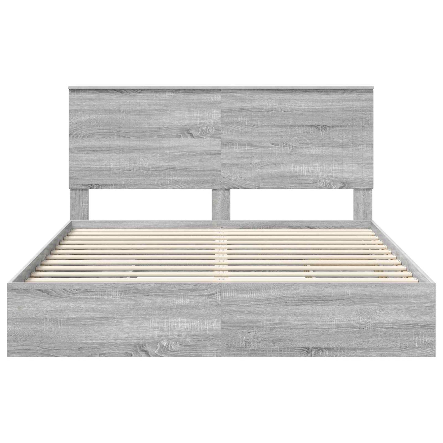 Seng med Oppbevaring Grå Sonoma 160 x 200 cm Konstruert tre