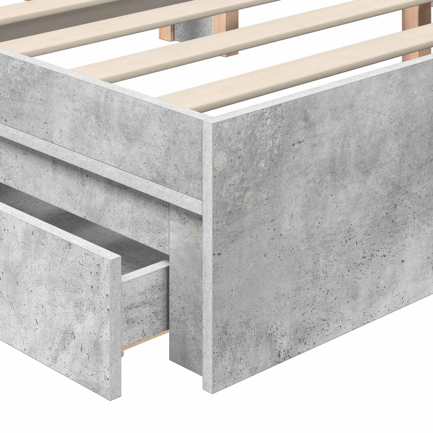 Seng med Oppbevaring Betonggrå 150 x 200 cm Konstruert tre