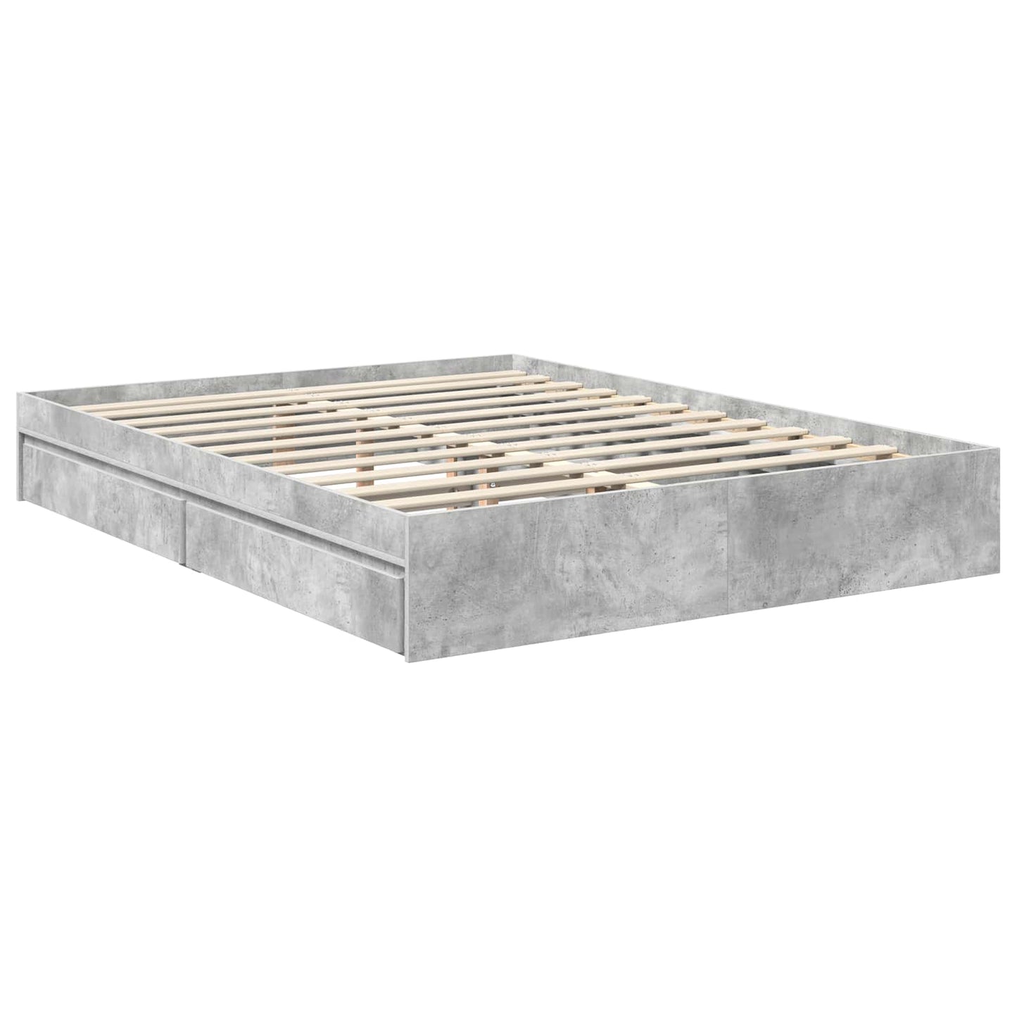 Seng med Oppbevaring Betonggrå 150 x 200 cm Konstruert tre