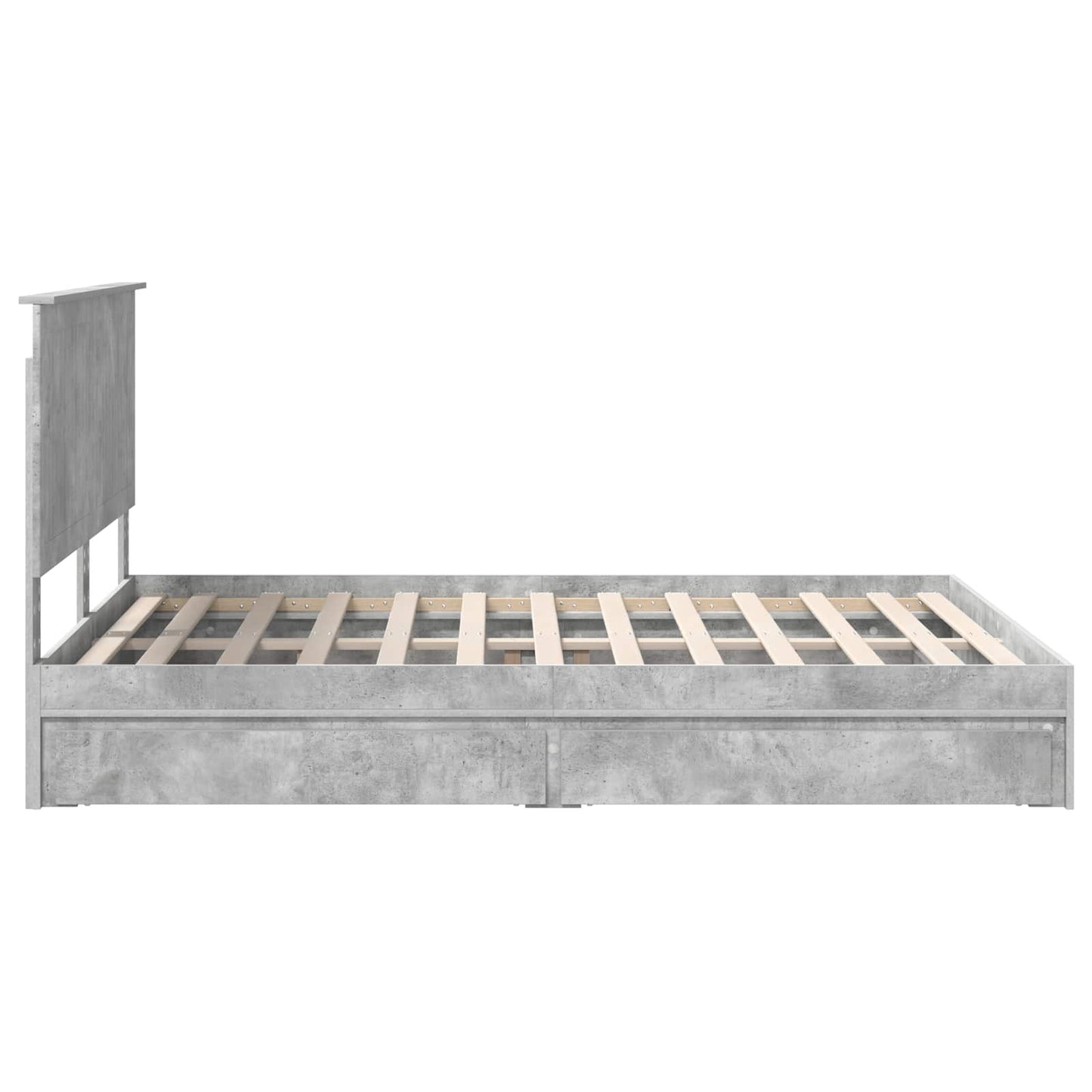 Seng med Oppbevaring Betonggrå 150 x 200 cm Konstruert tre