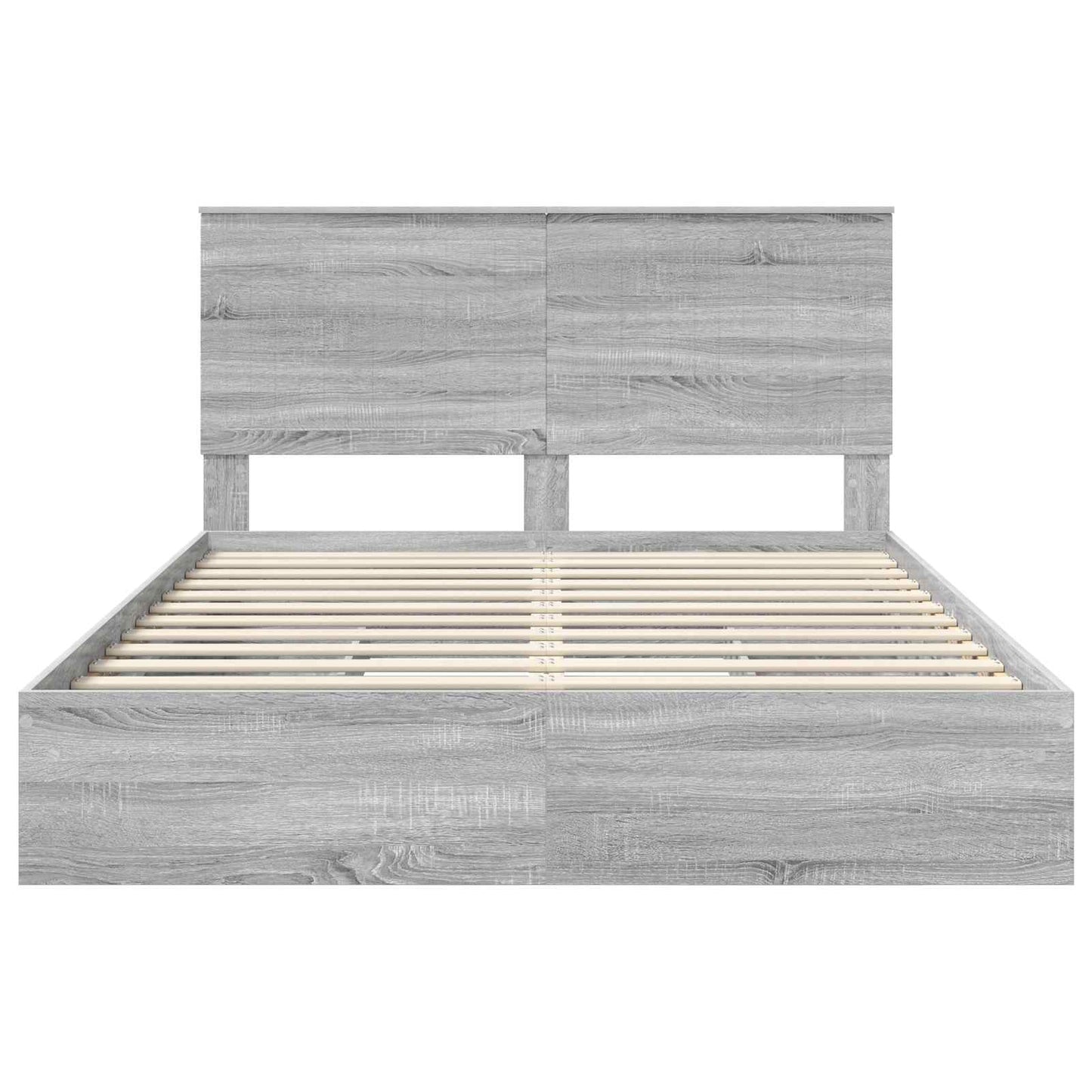 Seng med Oppbevaring Grå Sonoma 150 x 200 cm Konstruert tre