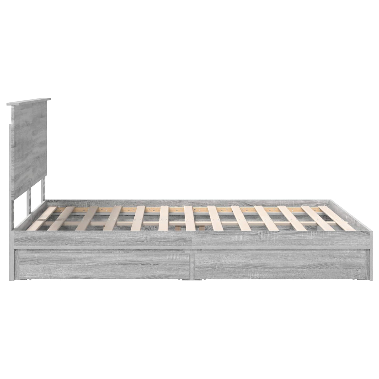 Seng med Oppbevaring Grå Sonoma 150 x 200 cm Konstruert tre