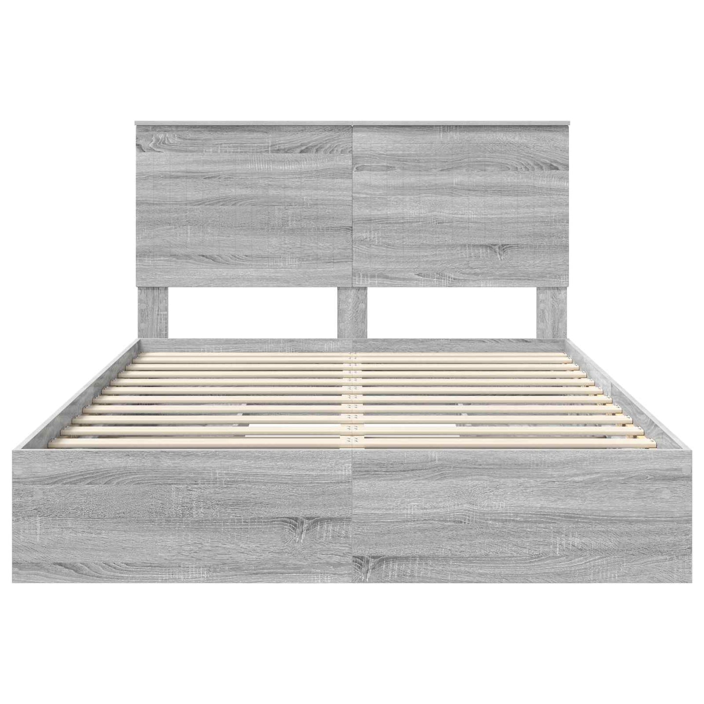 Seng med Oppbevaring Grå Sonoma 140 x 200 cm Konstruert tre