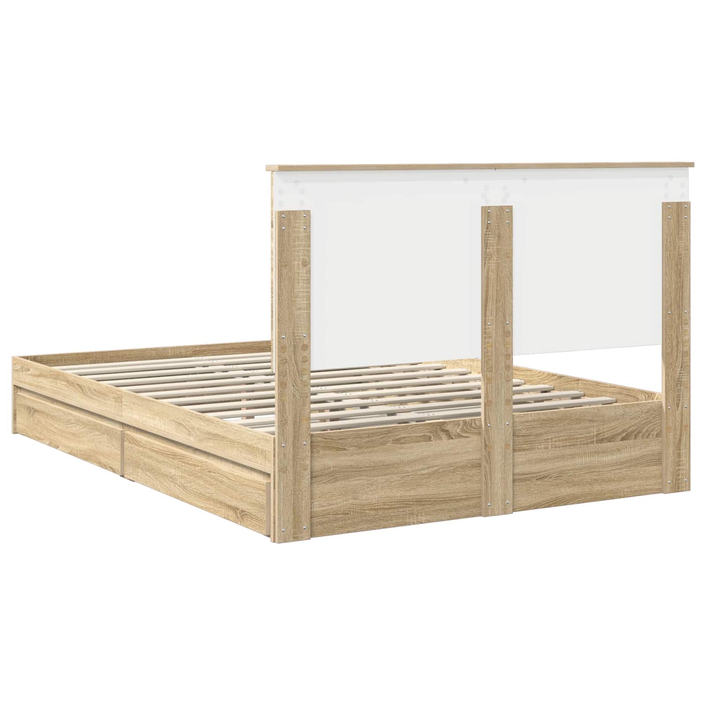 Seng med Oppbevaring Sonoma eik 140 x 190 cm Konstruert tre