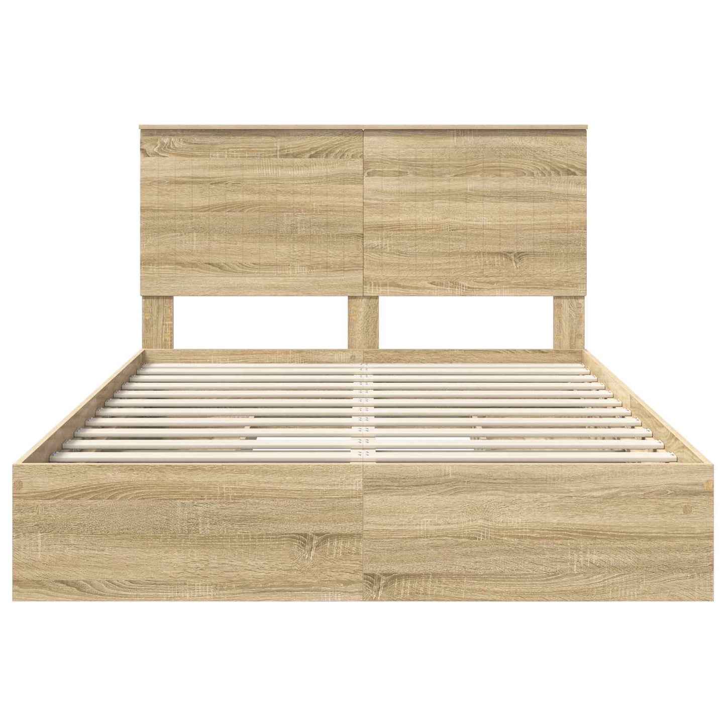 Seng med Oppbevaring Sonoma eik 140 x 190 cm Konstruert tre