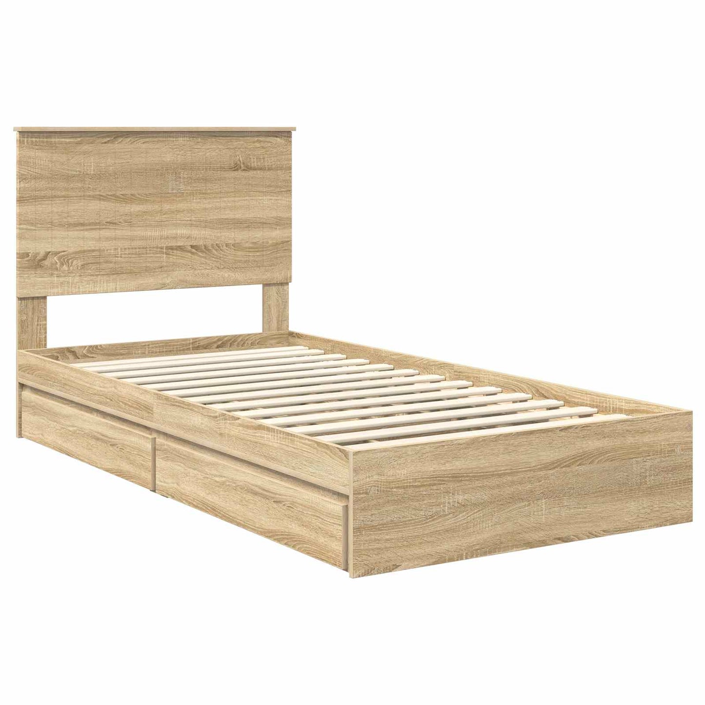 Seng med Oppbevaring Sonoma eik 100 x 200 cm Konstruert tre