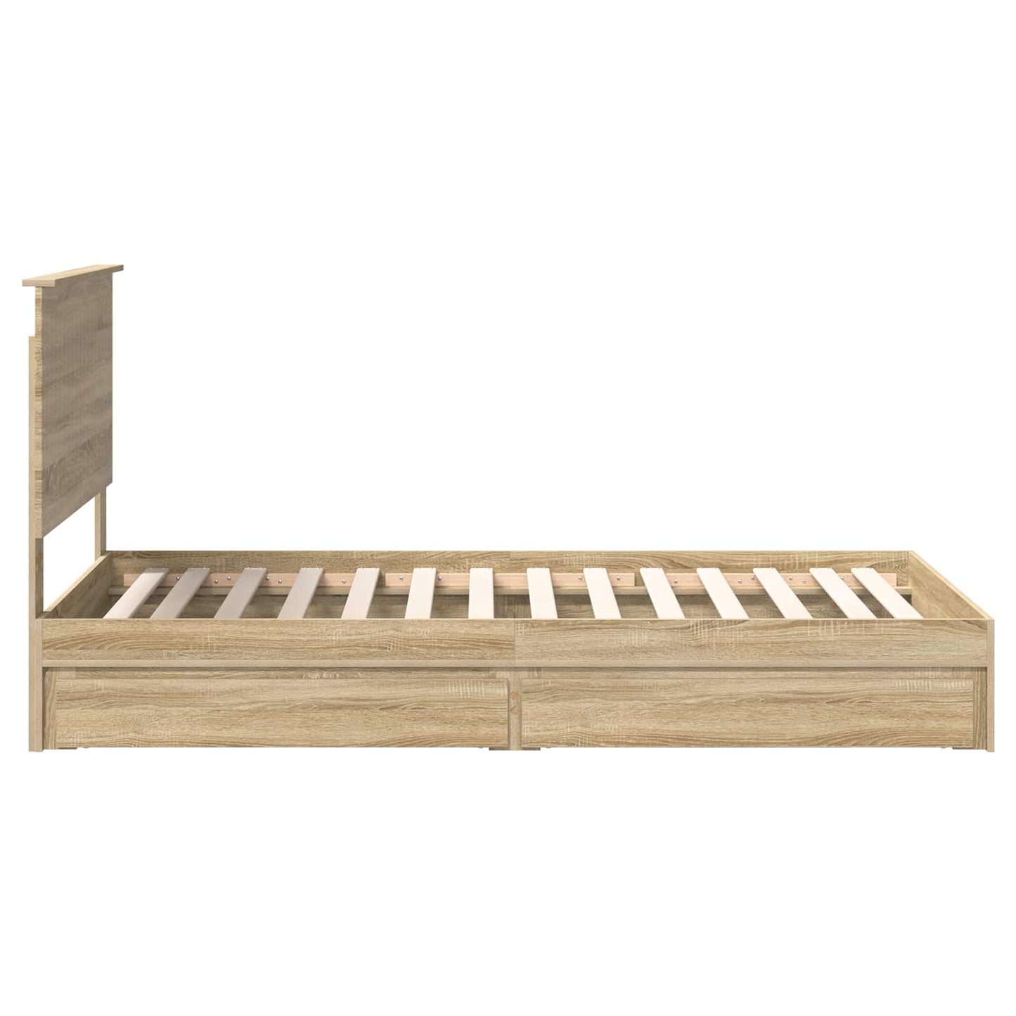 Seng med Oppbevaring Sonoma eik 100 x 200 cm Konstruert tre