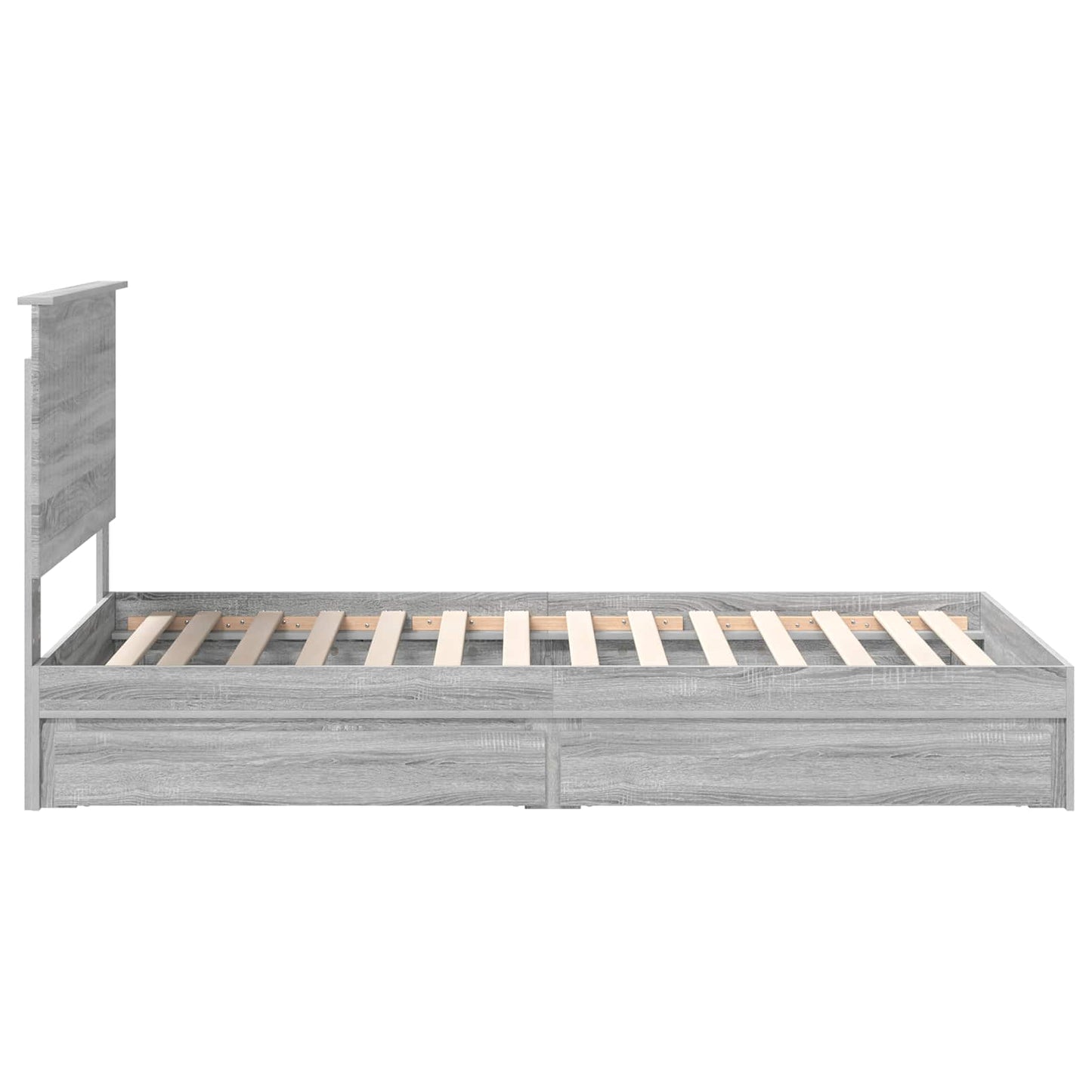 Seng med Oppbevaring Grå Sonoma 100 x 200 cm Konstruert tre