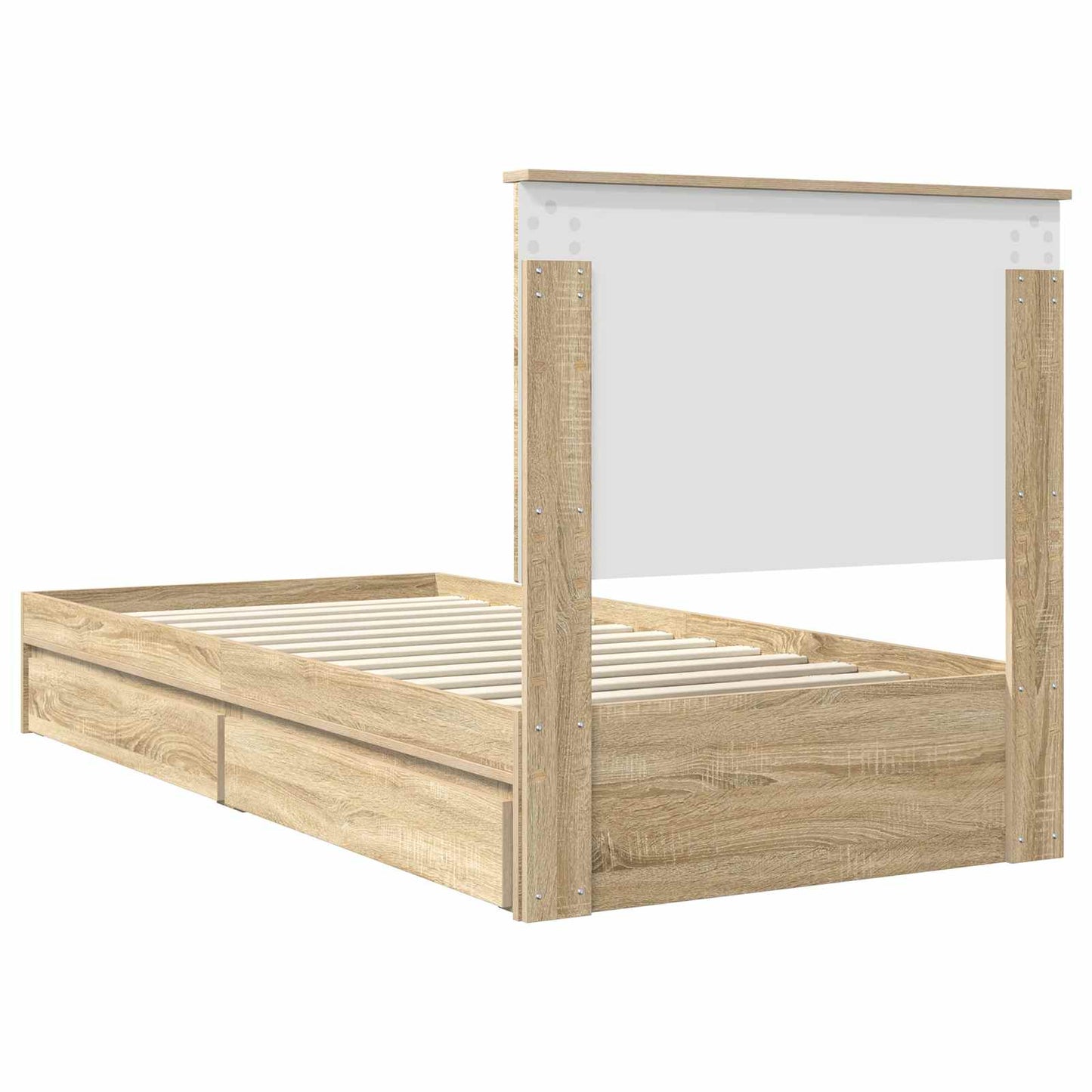 Seng med Oppbevaring Sonoma eik 90 x 200 cm Konstruert tre