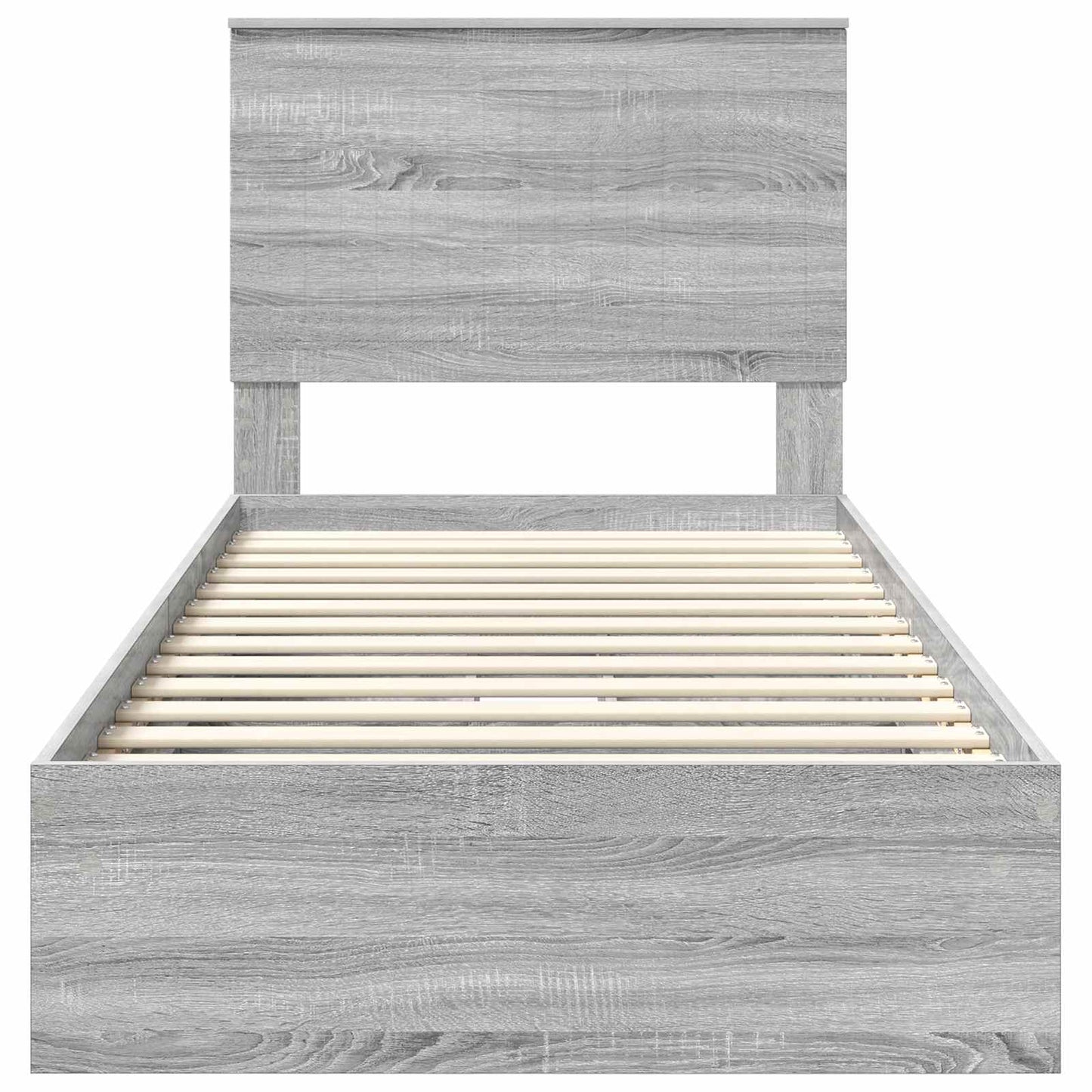 Seng med Oppbevaring Grå Sonoma 90 x 200 cm Konstruert tre