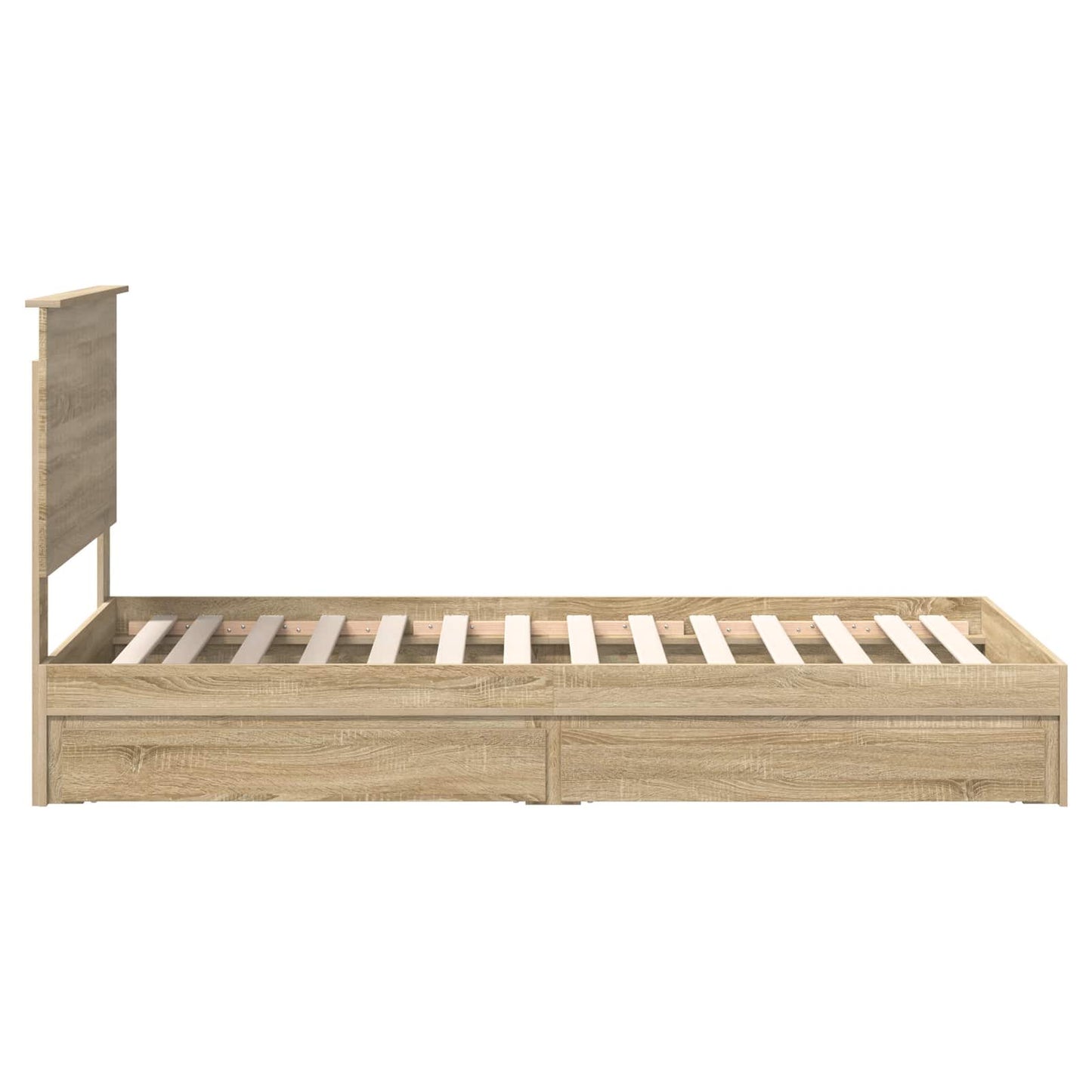 Seng med Oppbevaring Sonoma eik 90 x 190 cm Konstruert tre