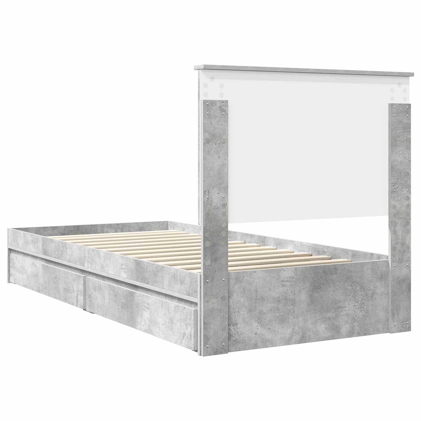 Seng med Oppbevaring Betonggrå 90 x 190 cm Konstruert tre