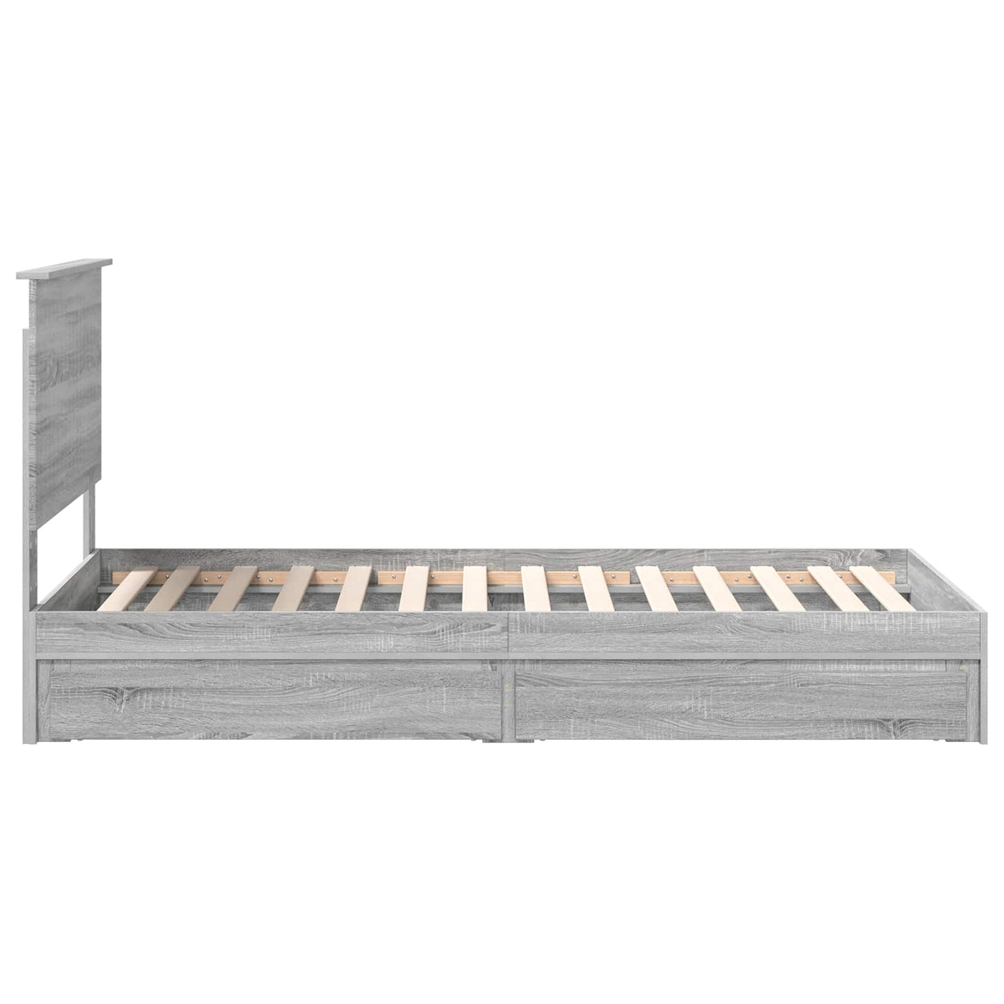 Seng med Oppbevaring Grå Sonoma 90 x 190 cm Konstruert tre