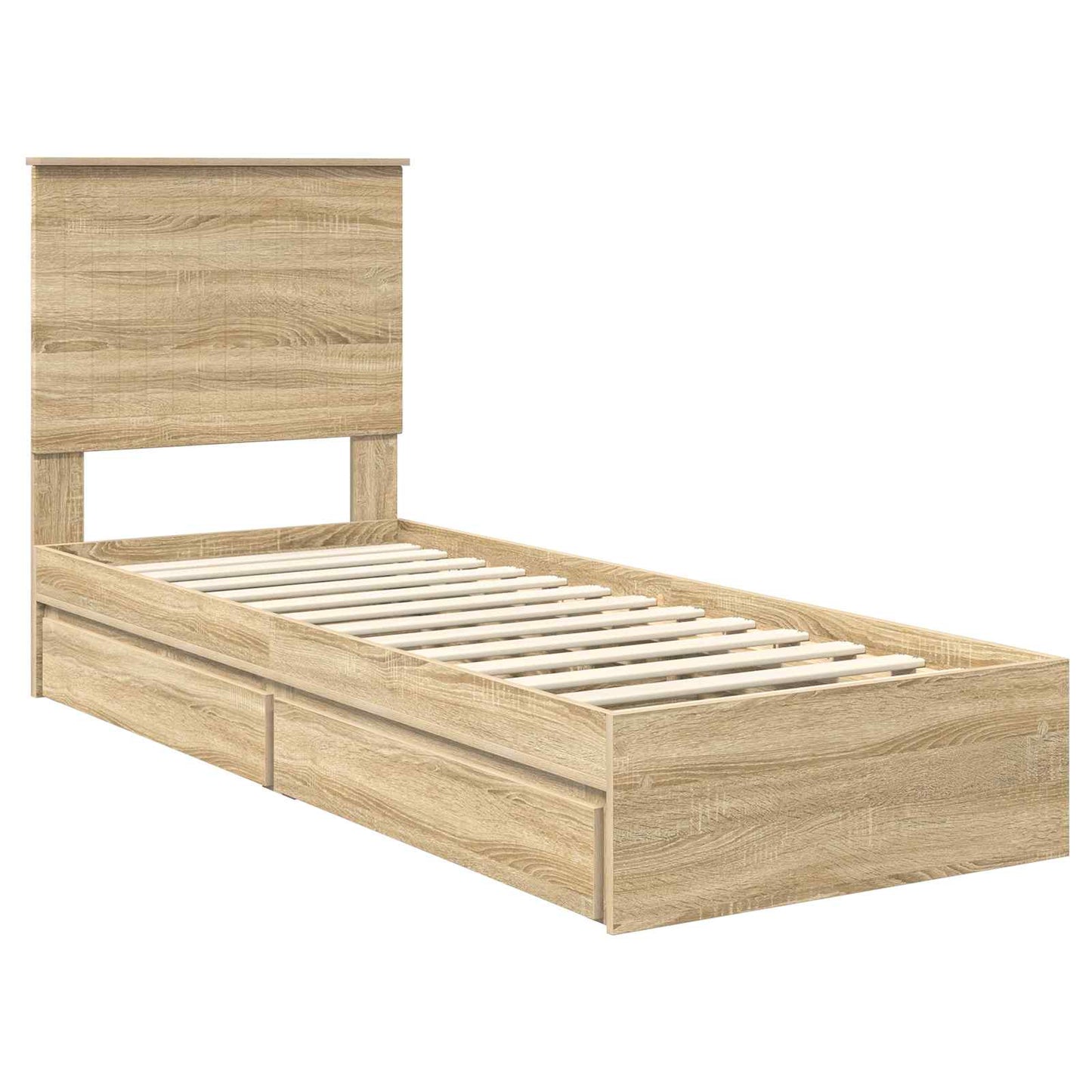 Seng med Oppbevaring Sonoma eik 75 x 190 cm Konstruert tre