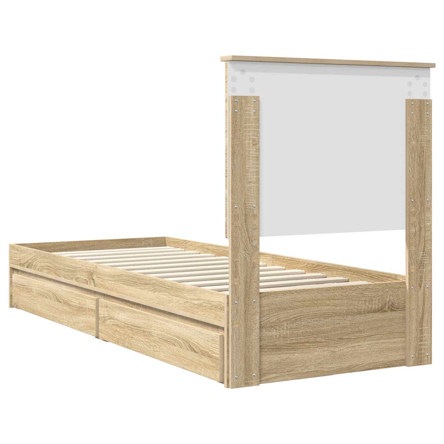 Seng med Oppbevaring Sonoma eik 75 x 190 cm Konstruert tre