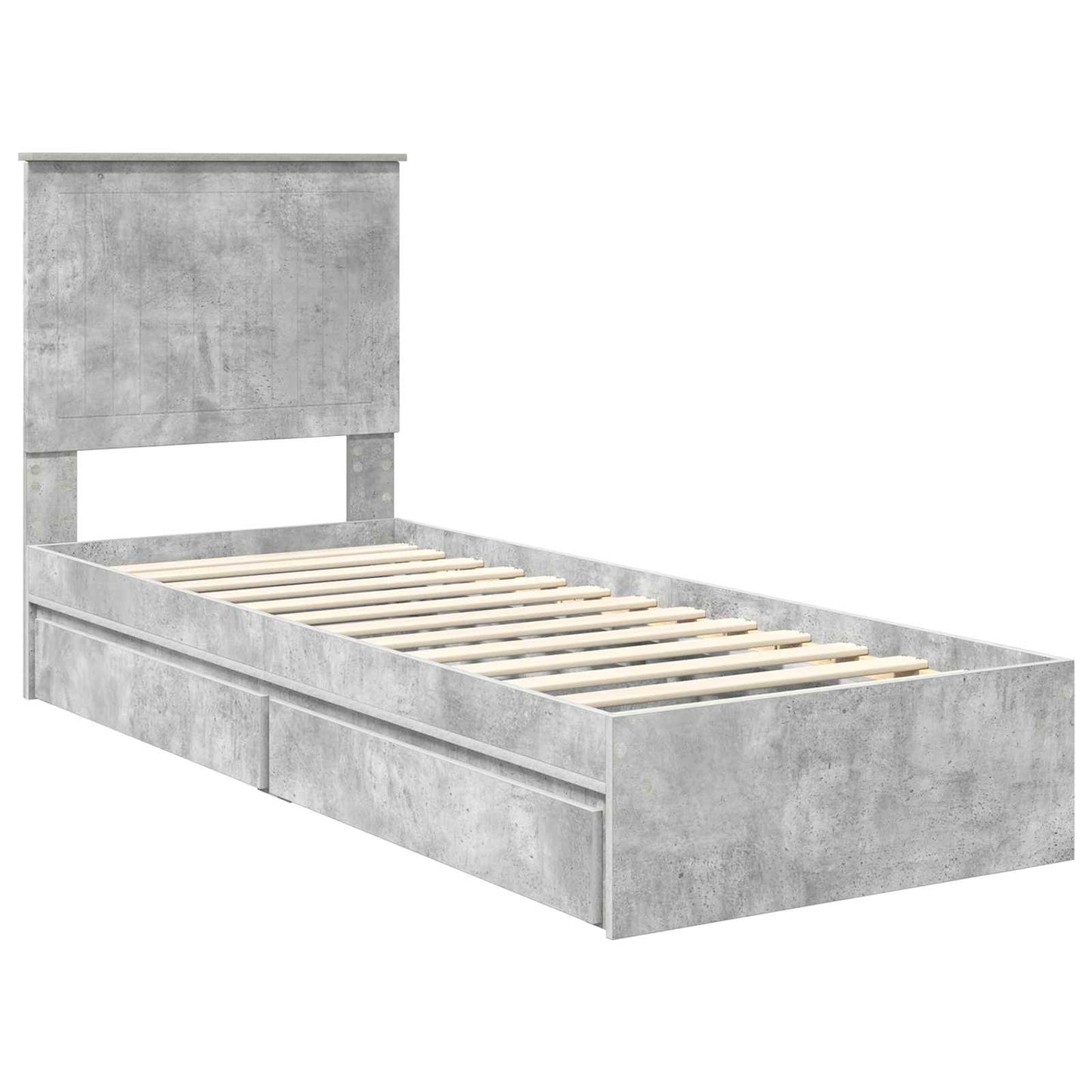 Seng med Oppbevaring Betonggrå 75 x 190 cm Konstruert tre