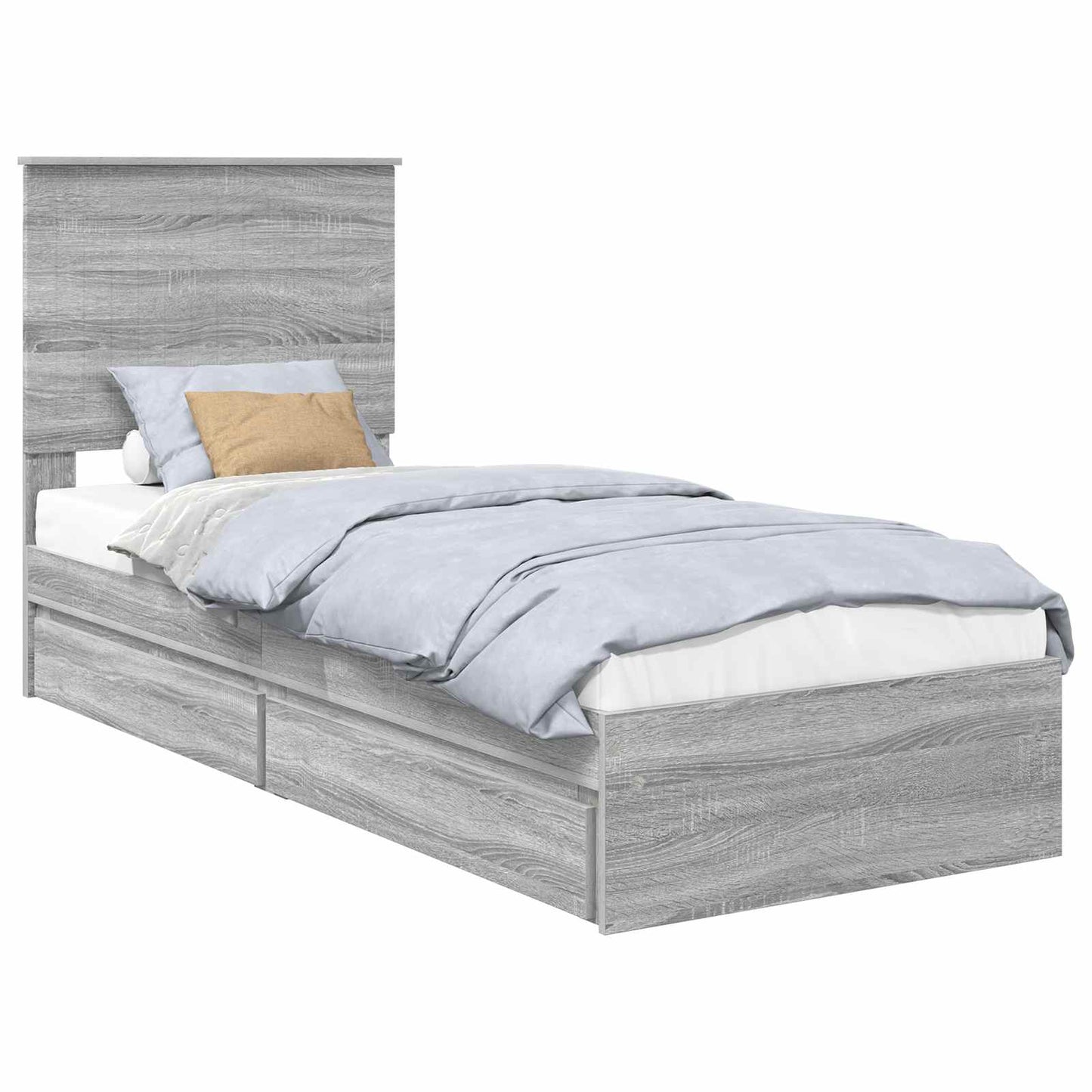Seng med Oppbevaring Grå Sonoma 75 x 190 cm Konstruert tre