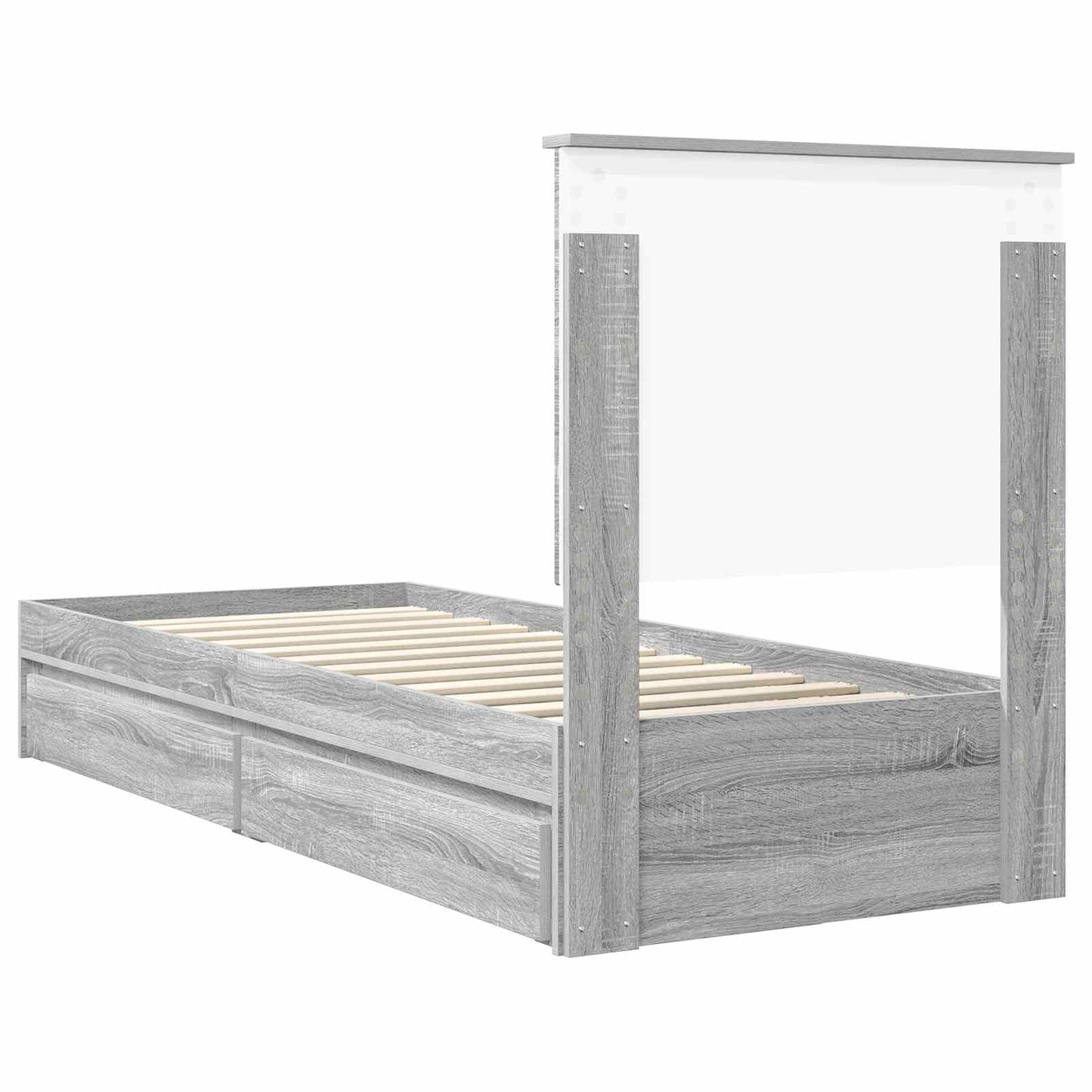 Seng med Oppbevaring Grå Sonoma 75 x 190 cm Konstruert tre