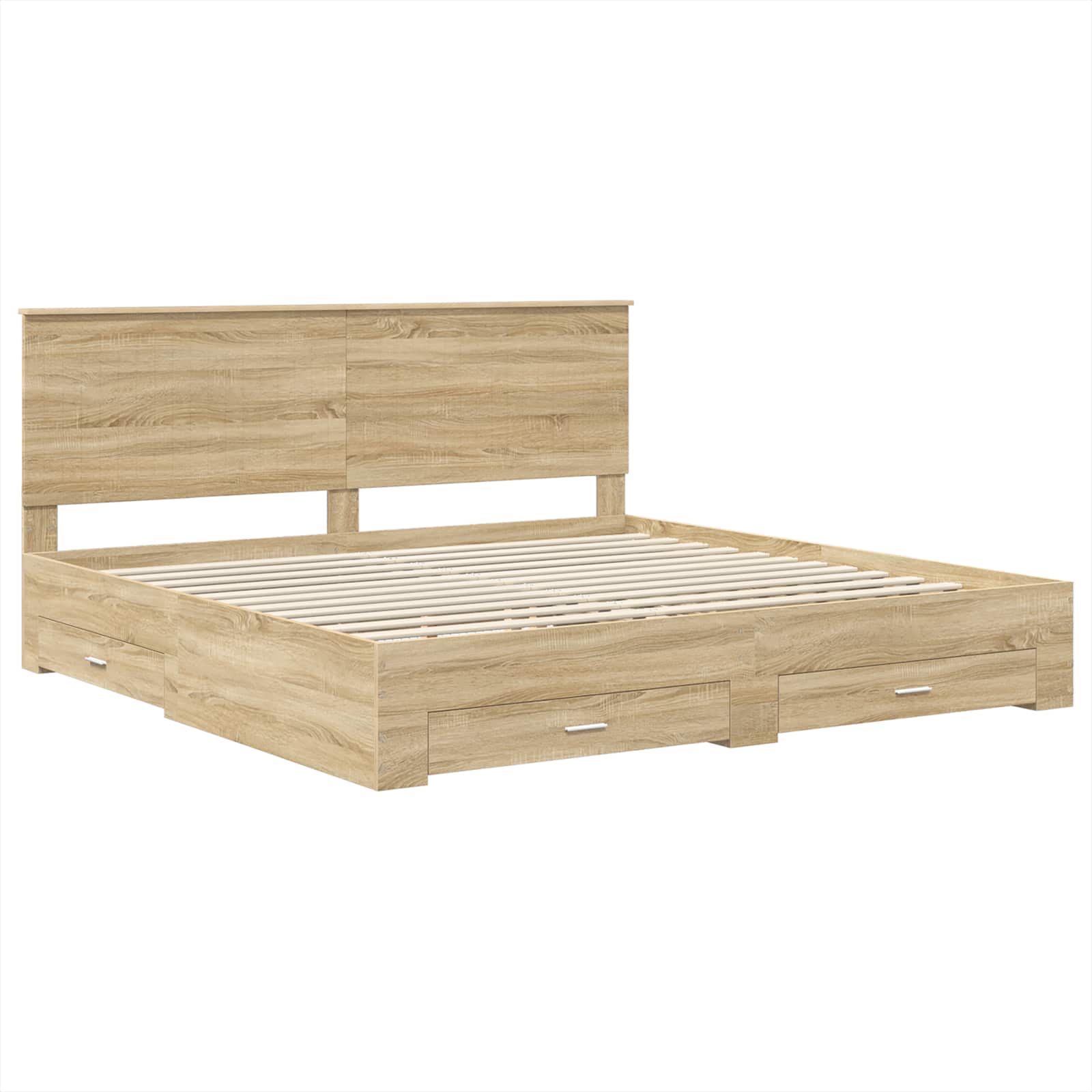 Sengestamme med skuff Sonoma eik 200 x 200 cm Konstruert tre