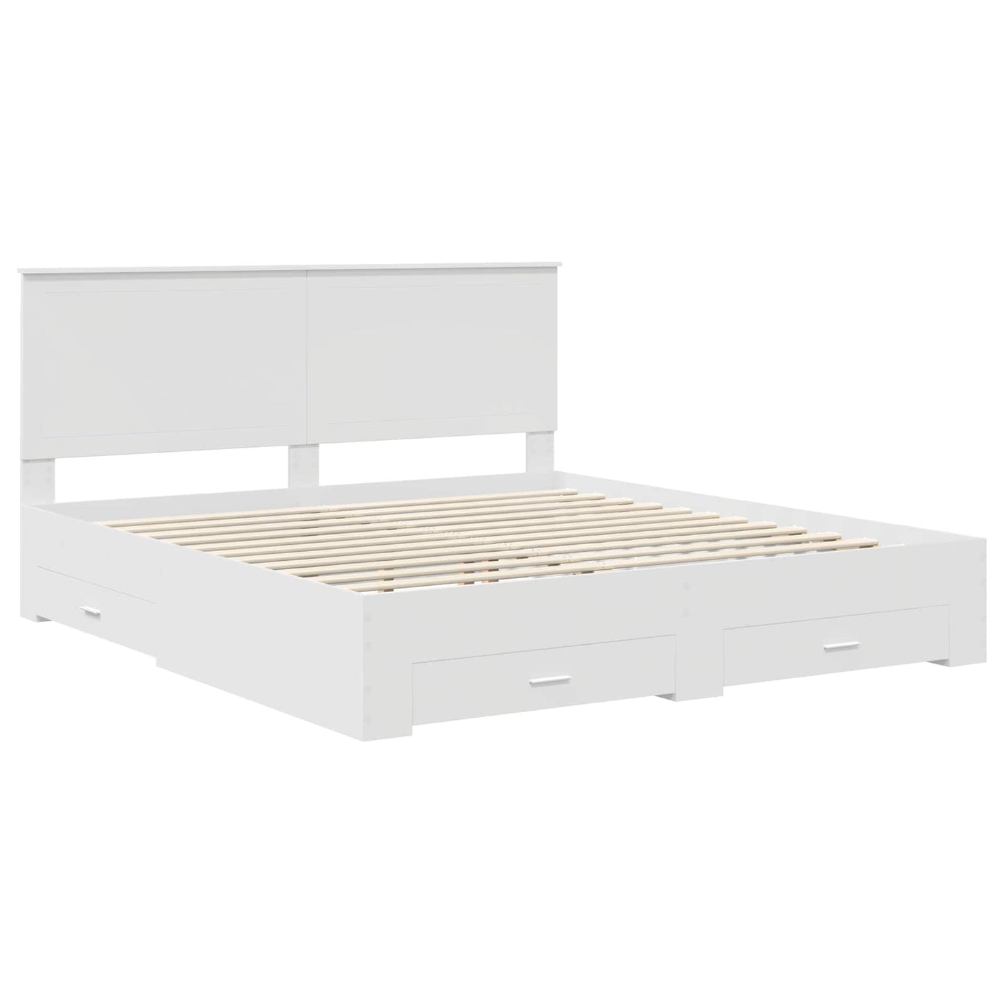 Sengestamme med hodegjerde Hvit 180 x 200 cm Konstruert tre
