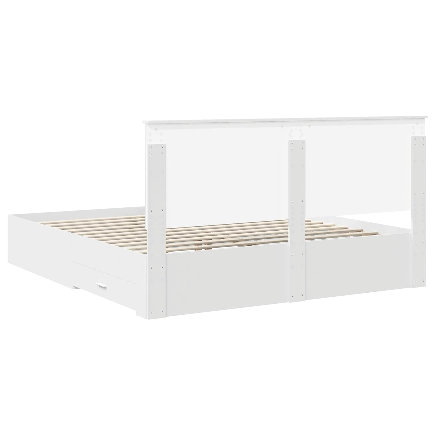 Sengestamme med hodegjerde Hvit 180 x 200 cm Konstruert tre