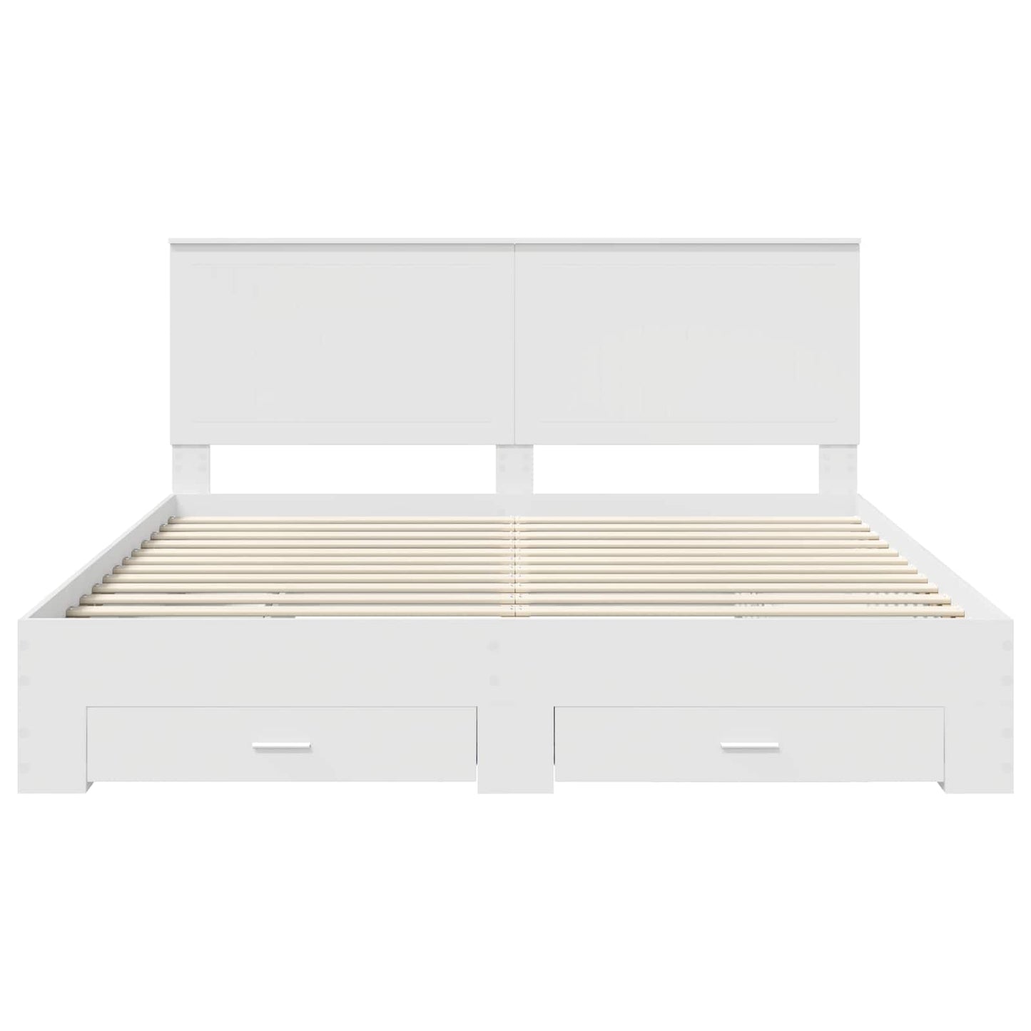 Sengestamme med hodegjerde Hvit 180 x 200 cm Konstruert tre