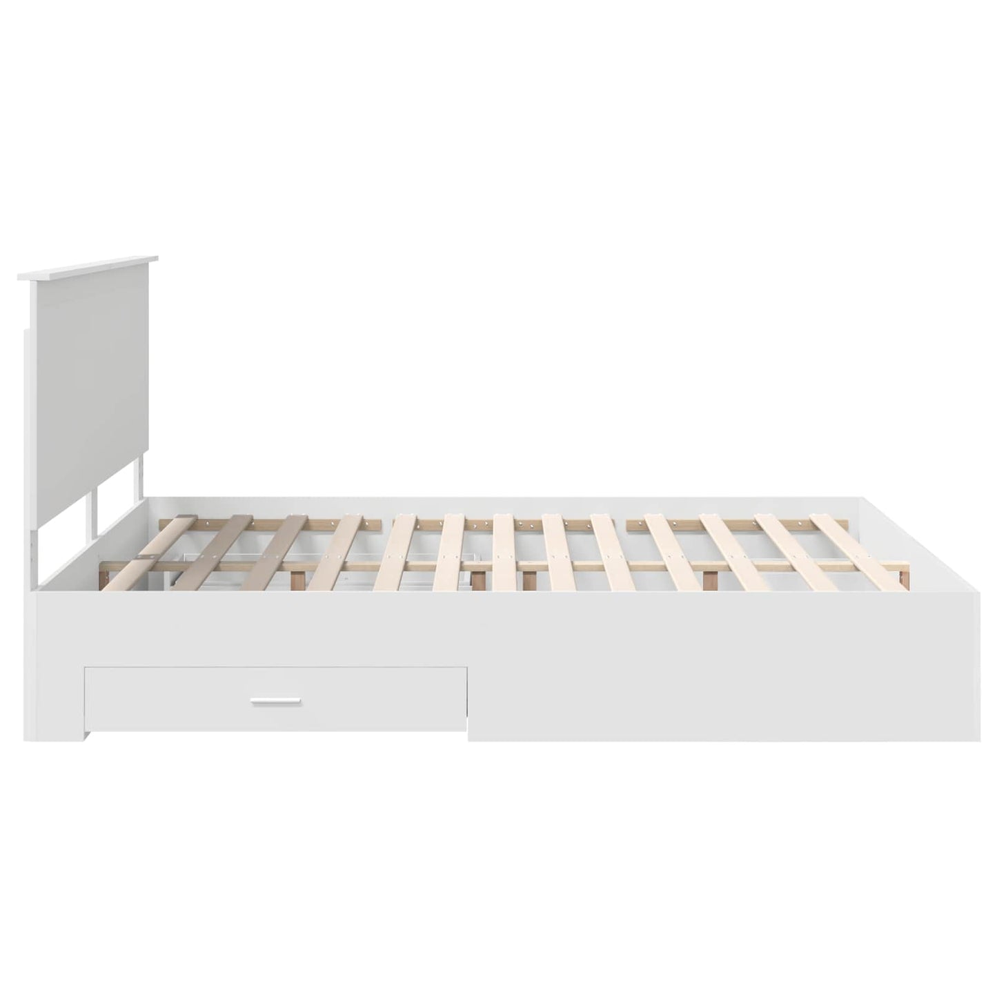 Sengestamme med hodegjerde Hvit 180 x 200 cm Konstruert tre