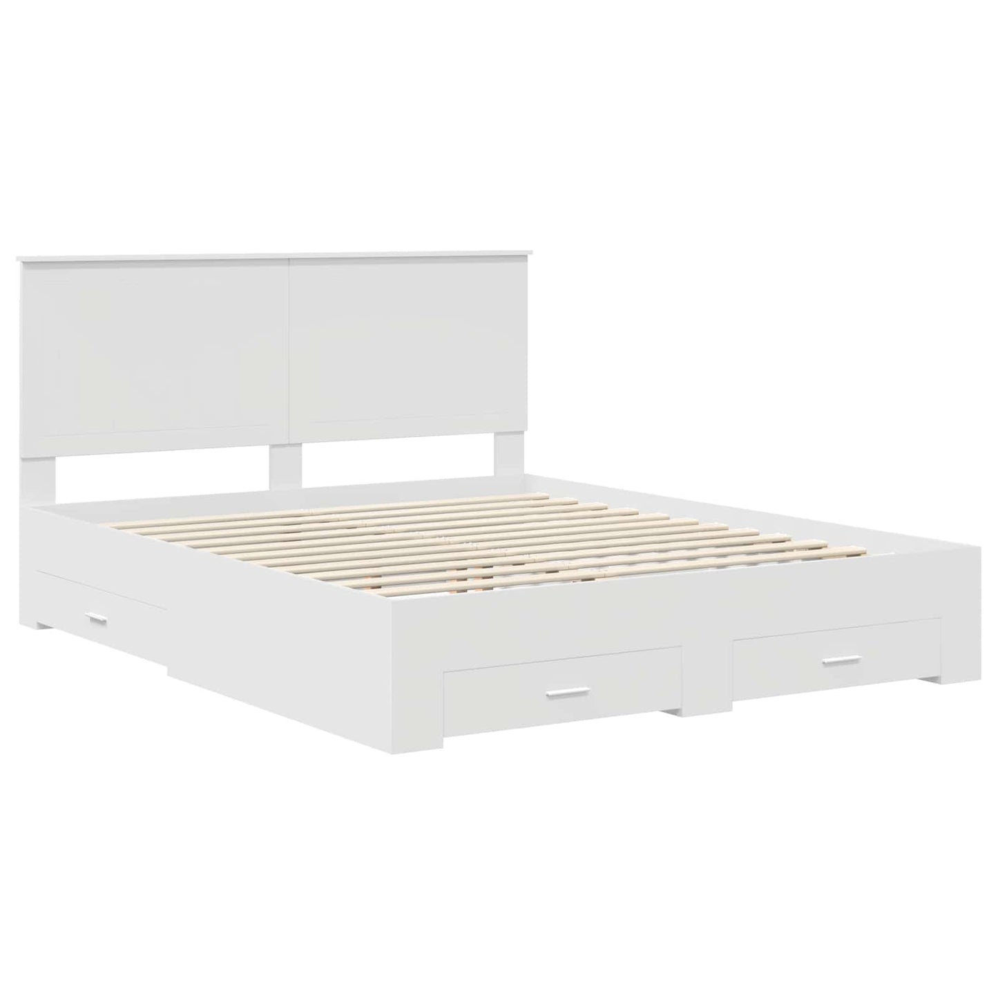 Sengestamme med hodegjerde Hvit 160 x 200 cm Konstruert tre