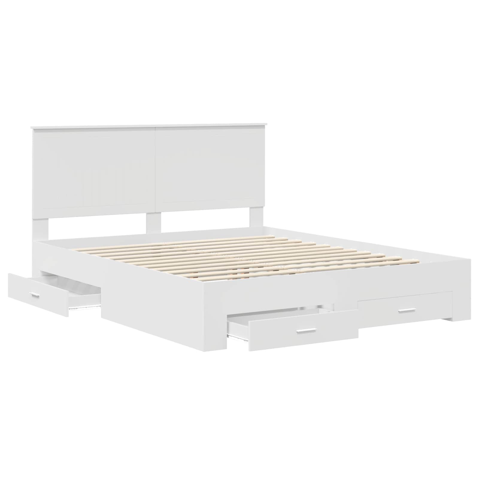 Sengestamme med hodegjerde Hvit 160 x 200 cm Konstruert tre