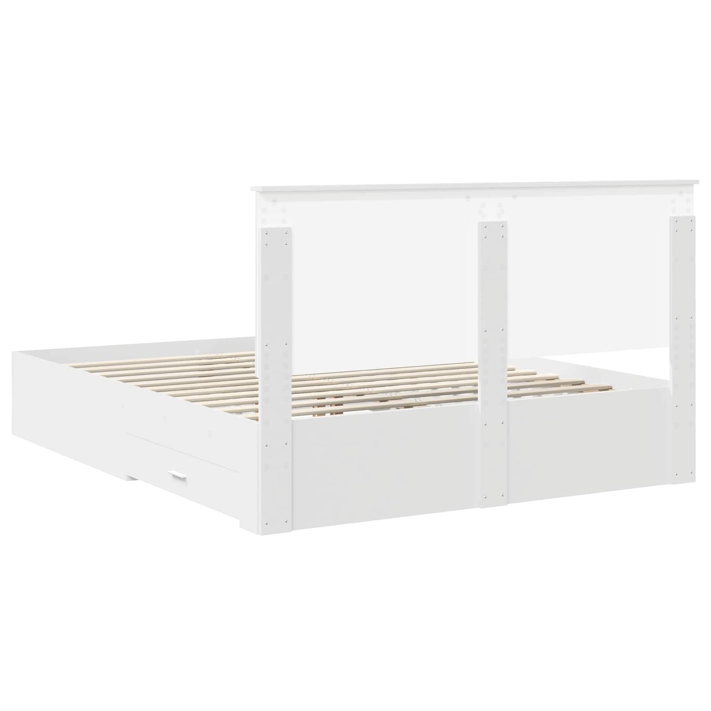 Sengestamme med hodegjerde Hvit 160 x 200 cm Konstruert tre