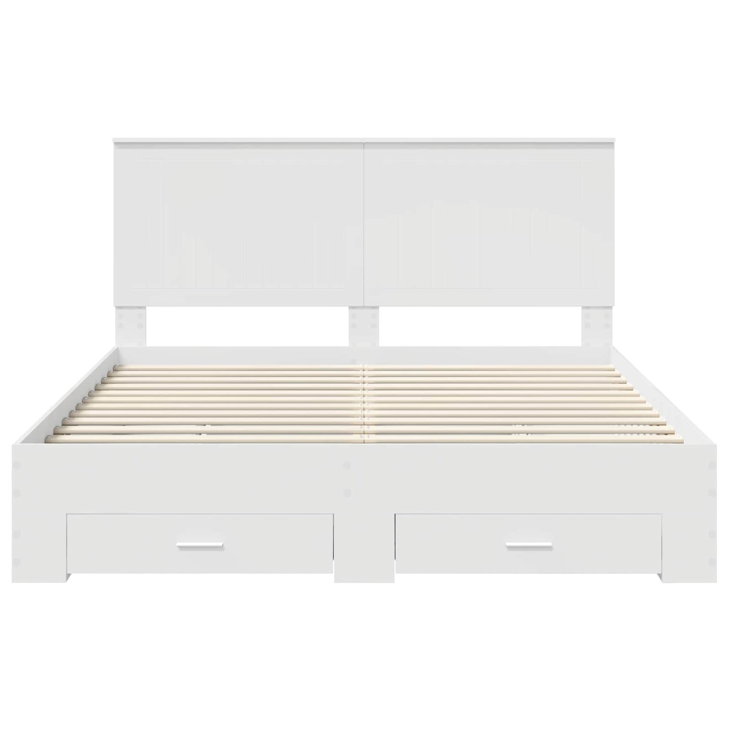 Sengestamme med hodegjerde Hvit 160 x 200 cm Konstruert tre