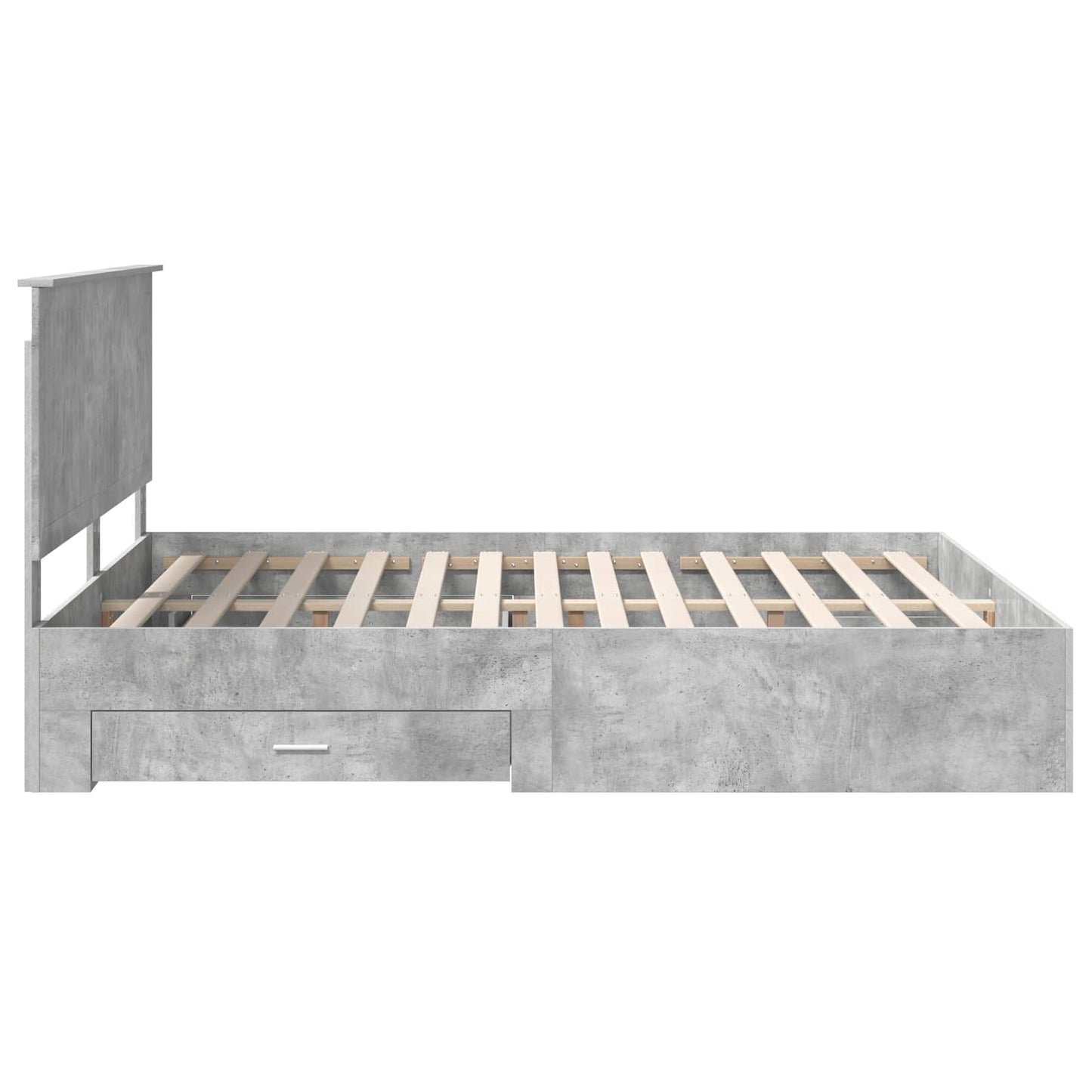 Sengestamme med skuff Betonggrå 160 x 200 cm Konstruert tre