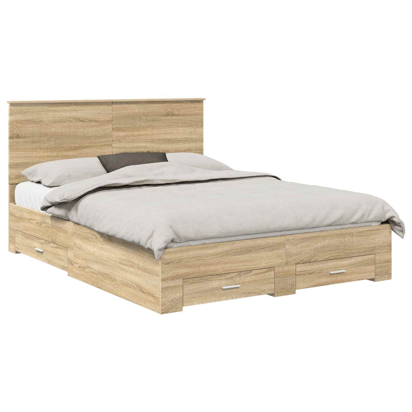 Sengestamme med skuff Sonoma eik 150 x 200 cm Konstruert tre
