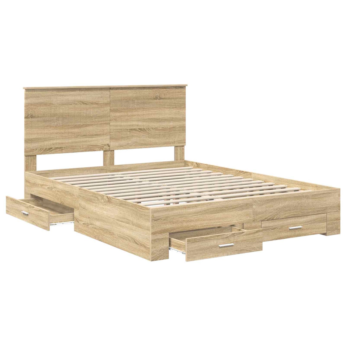Sengestamme med skuff Sonoma eik 150 x 200 cm Konstruert tre