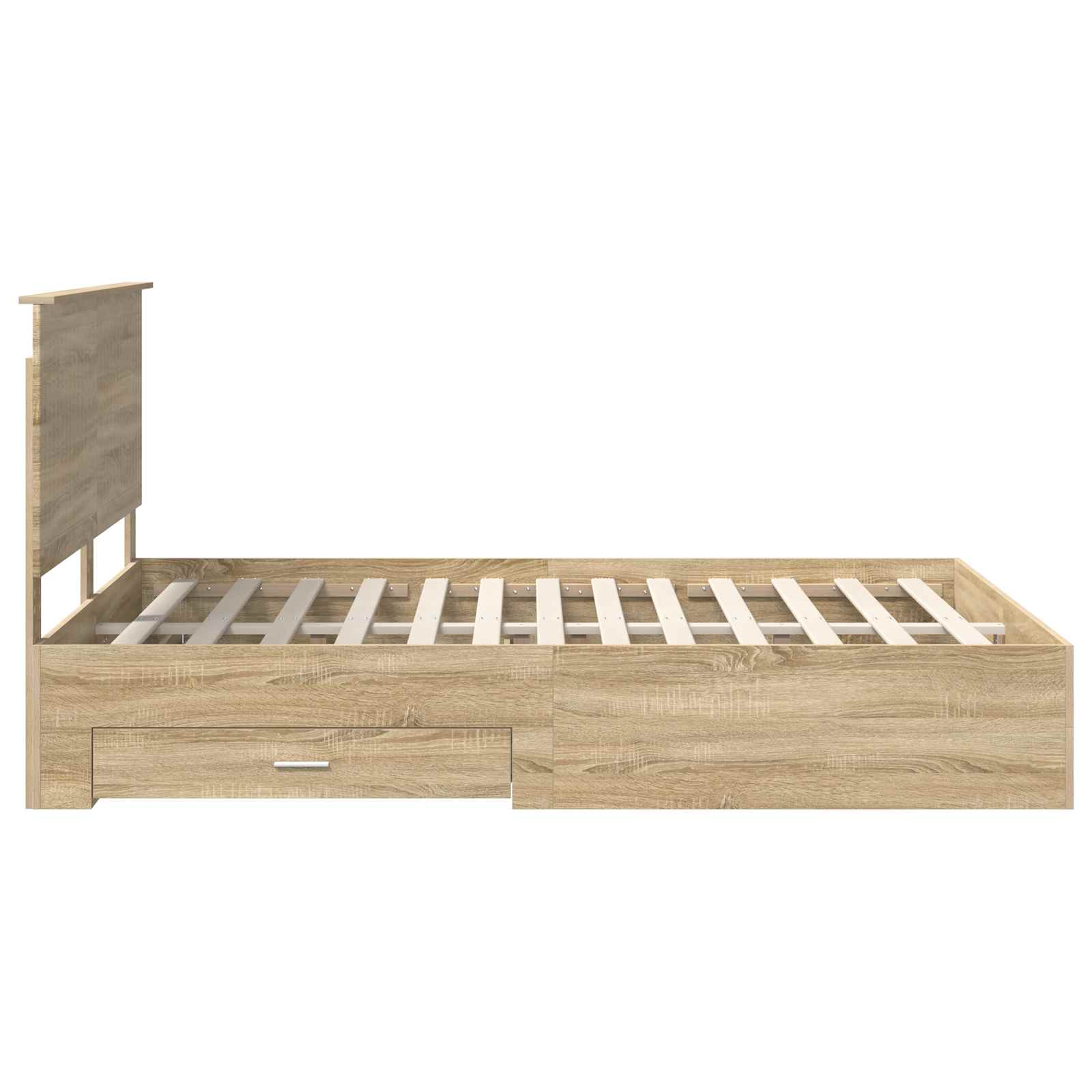 Sengestamme med skuff Sonoma eik 150 x 200 cm Konstruert tre