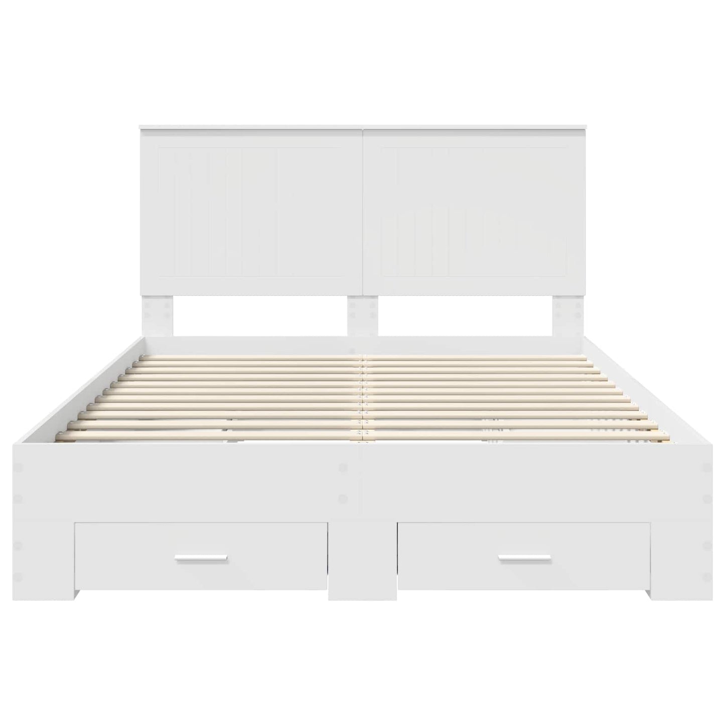 Sengestamme med hodegjerde Hvit 140 x 200 cm Konstruert tre