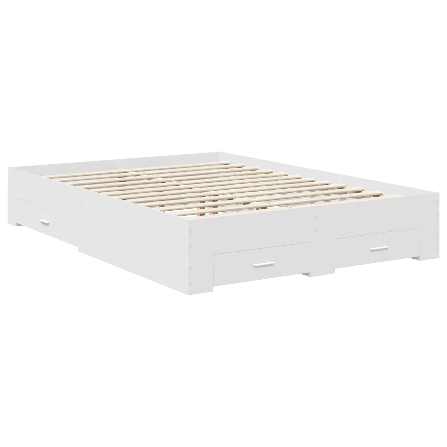 Sengestamme med hodegjerde Hvit 140 x 190 cm Konstruert tre