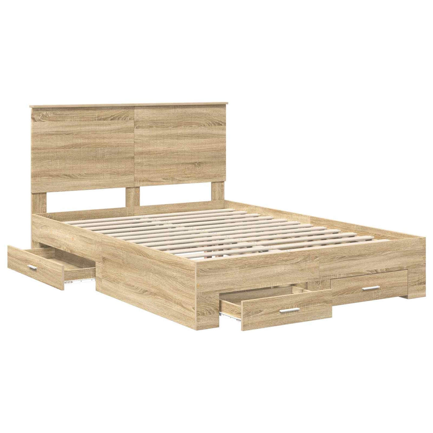 Sengestamme med skuff Sonoma eik 140 x 190 cm Konstruert tre