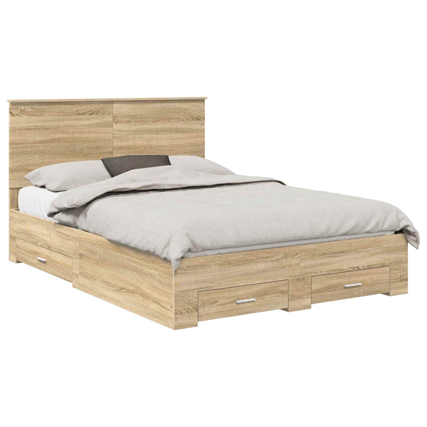 Sengestamme med skuff Sonoma eik 135 x 190 cm Konstruert tre