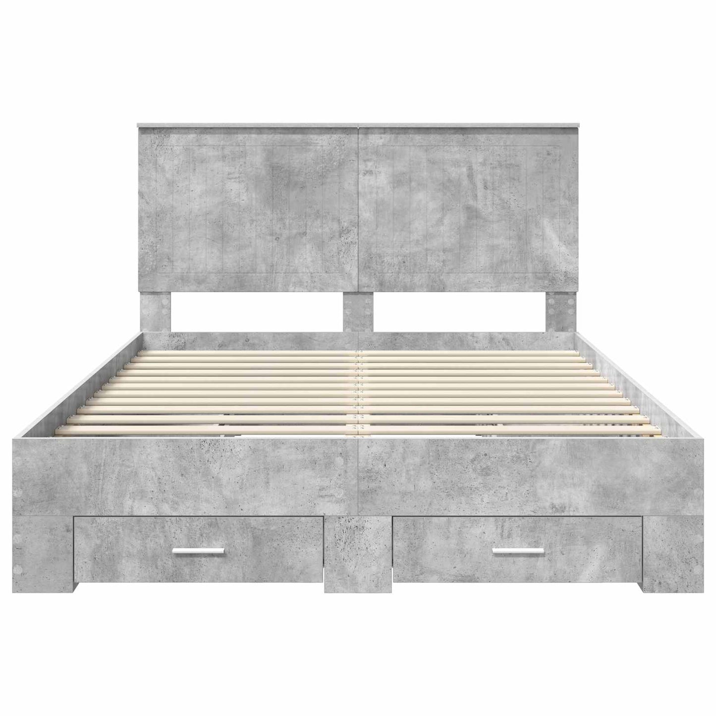 Sengestamme med skuff Betonggrå 135 x 190 cm Konstruert tre
