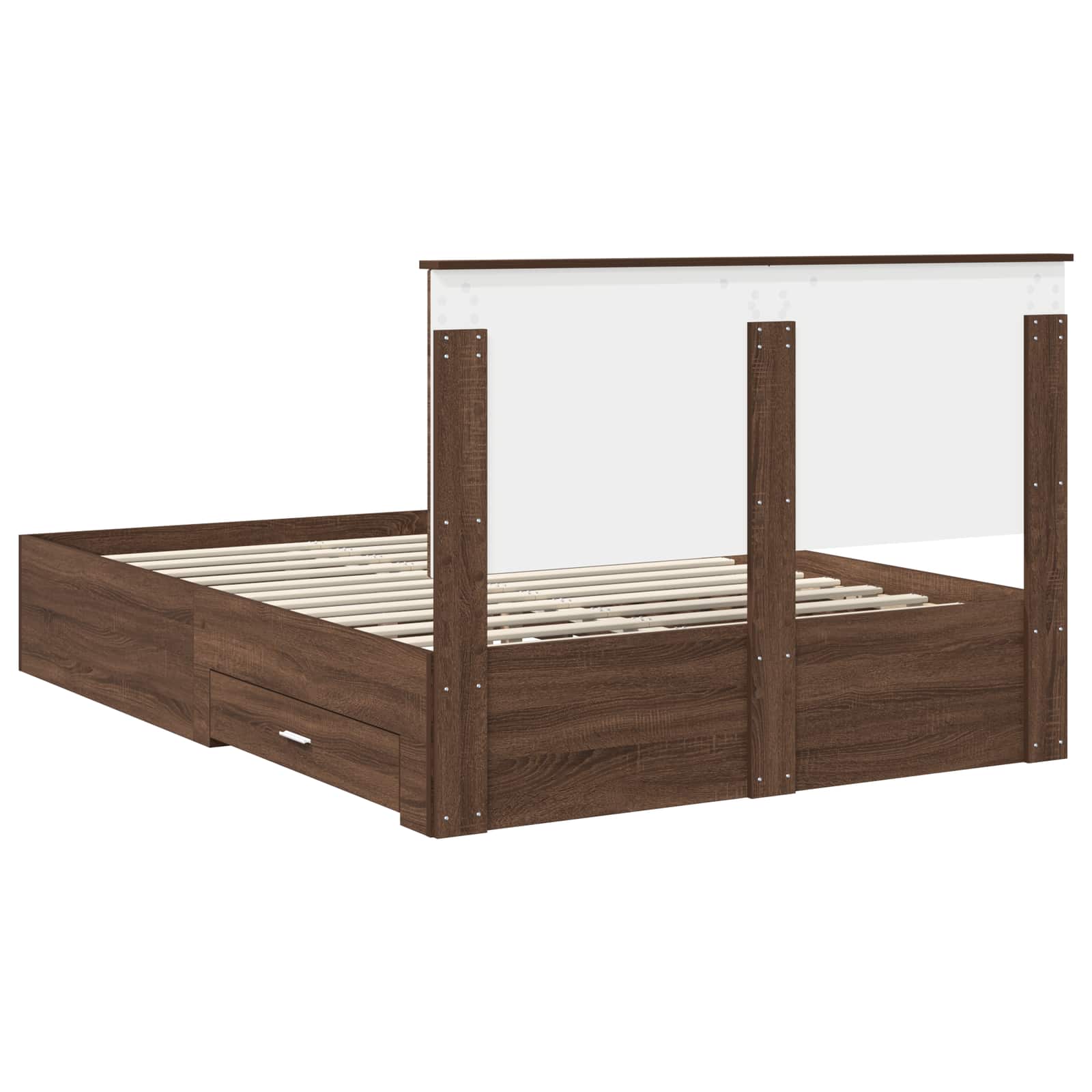 Sengestamme Brun Eik og Sølv 135 x 190 cm Konstruert tre