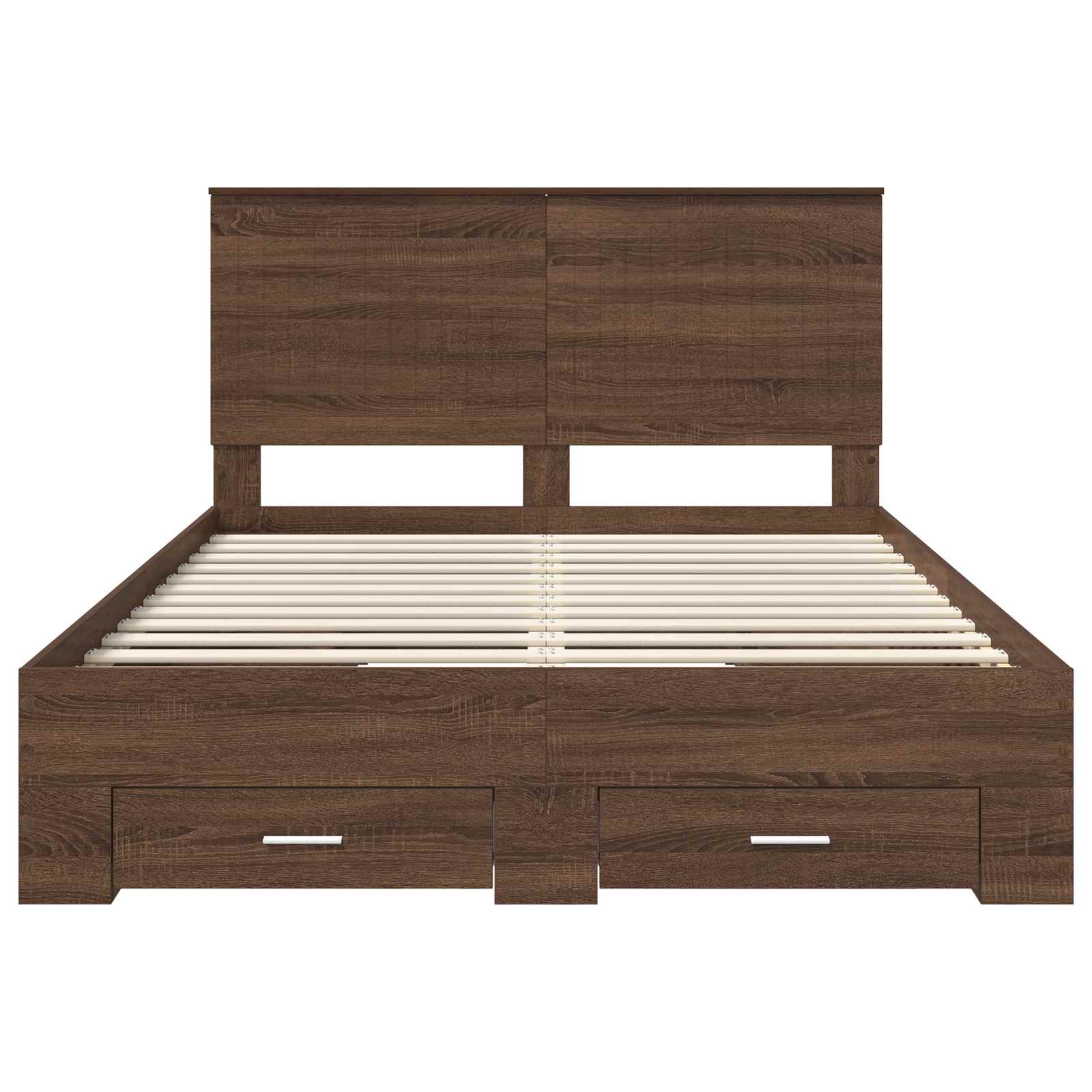 Sengestamme Brun Eik og Sølv 135 x 190 cm Konstruert tre