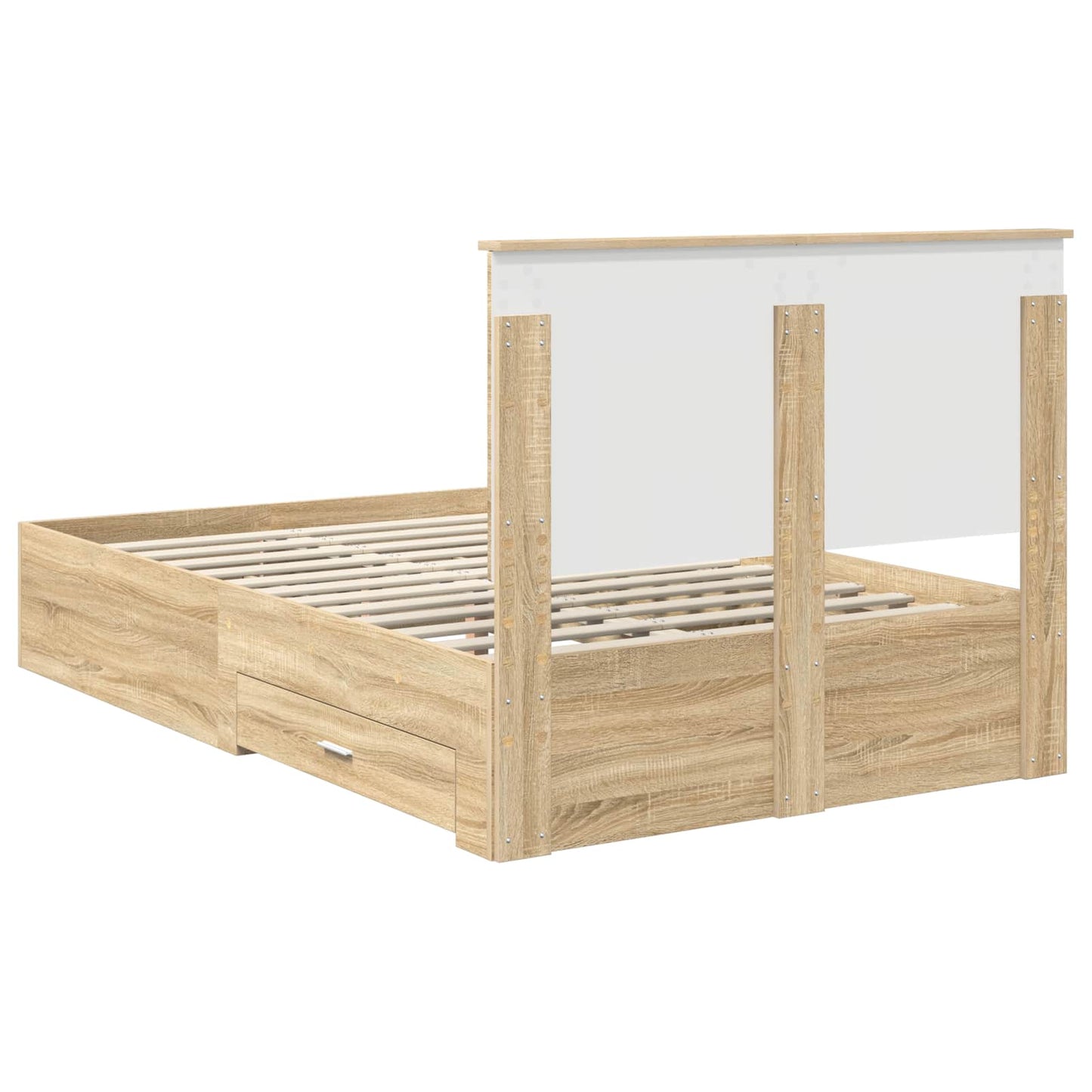Sengestamme med skuff Sonoma eik 120 x 200 cm Konstruert tre