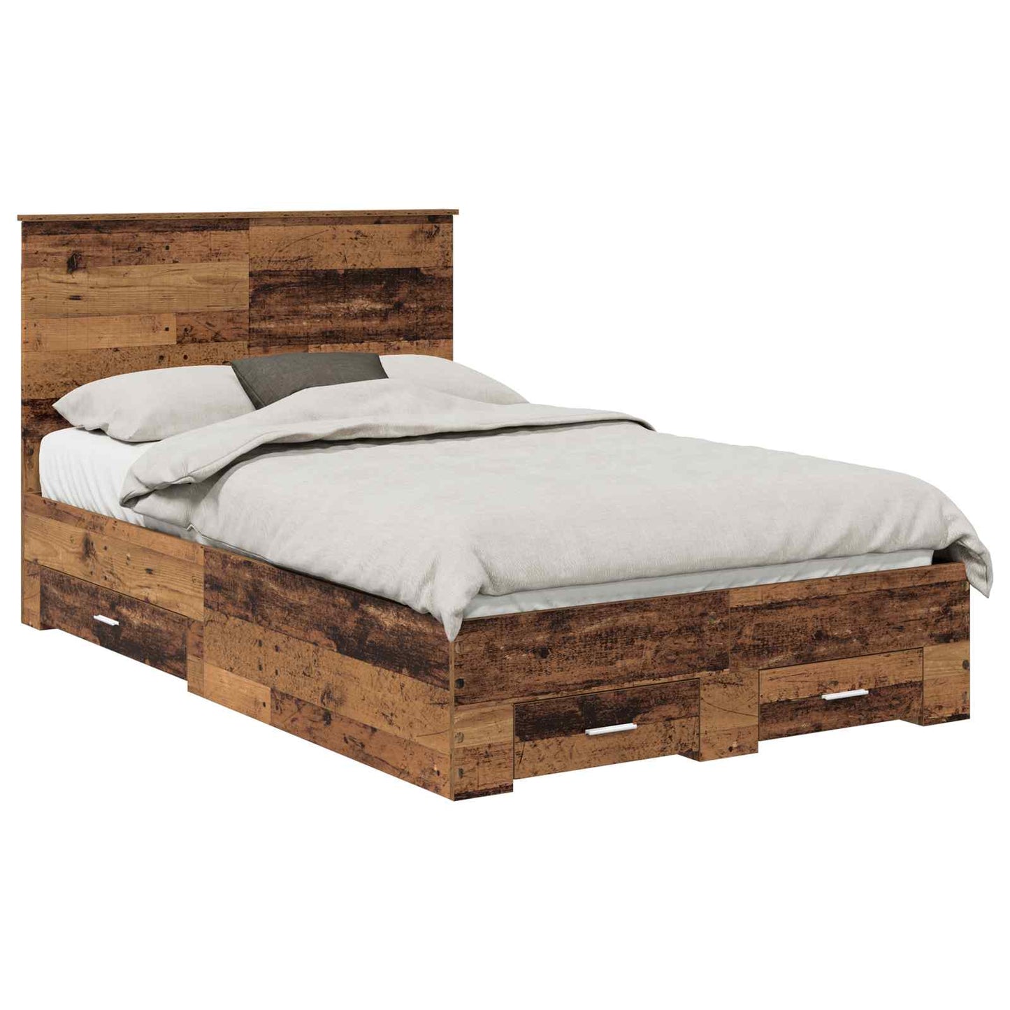 Sengestamme med skuff Gammelt tre 120 x 190 cm Konstruert tre