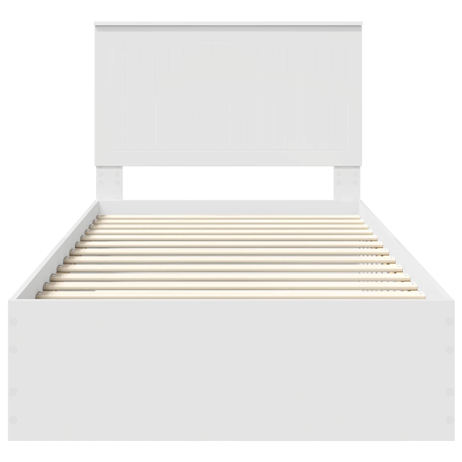 Sengestamme med hodegjerde Hvit 100 x 200 cm Konstruert tre