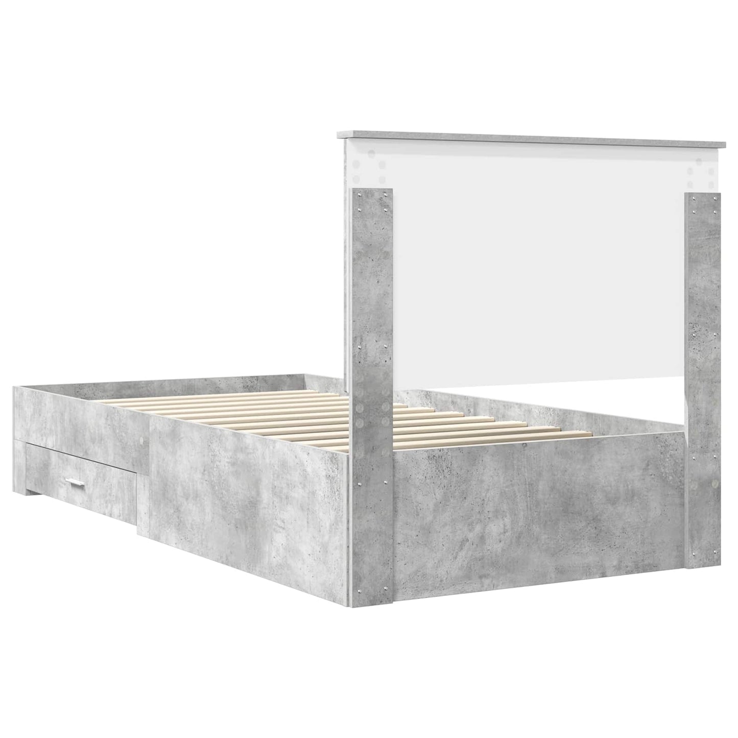 Sengestamme med skuff Betonggrå 100 x 200 cm Konstruert tre