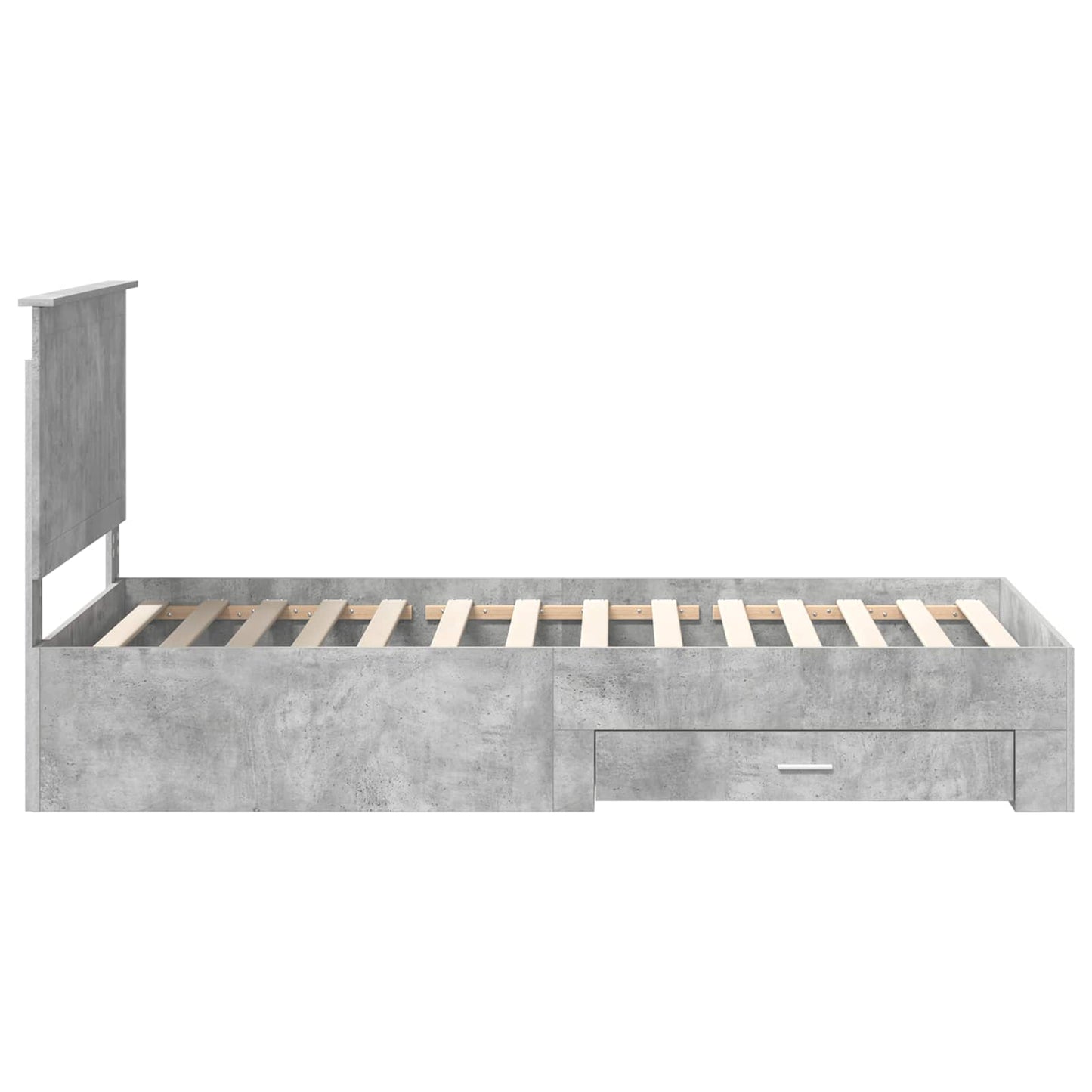Sengestamme med skuff Betonggrå 100 x 200 cm Konstruert tre