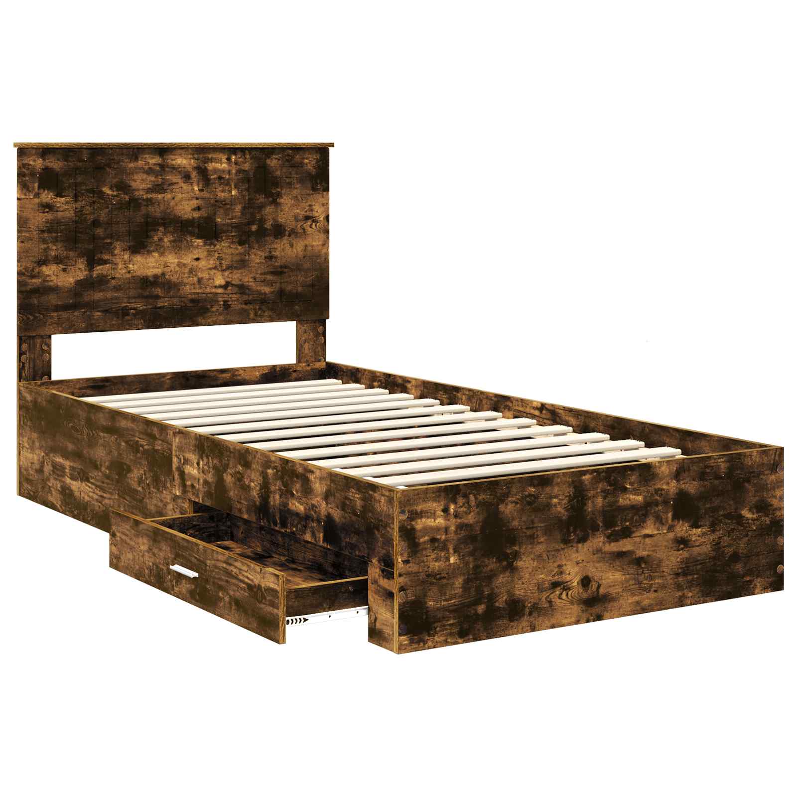 Sengestamme med hodegjerde Røkt eik 100 x 200 cm Konstruert tre