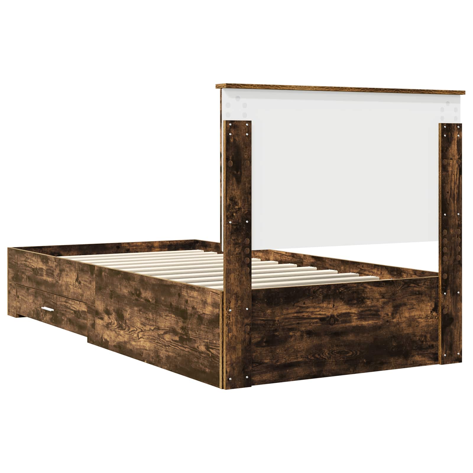 Sengestamme med hodegjerde Røkt eik 100 x 200 cm Konstruert tre